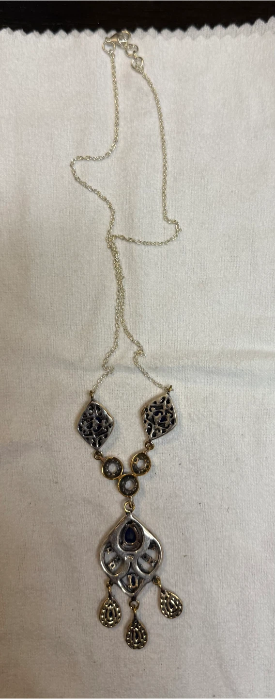 Turkish Sterling Silver with Copper 19”  Necklace - photo 2