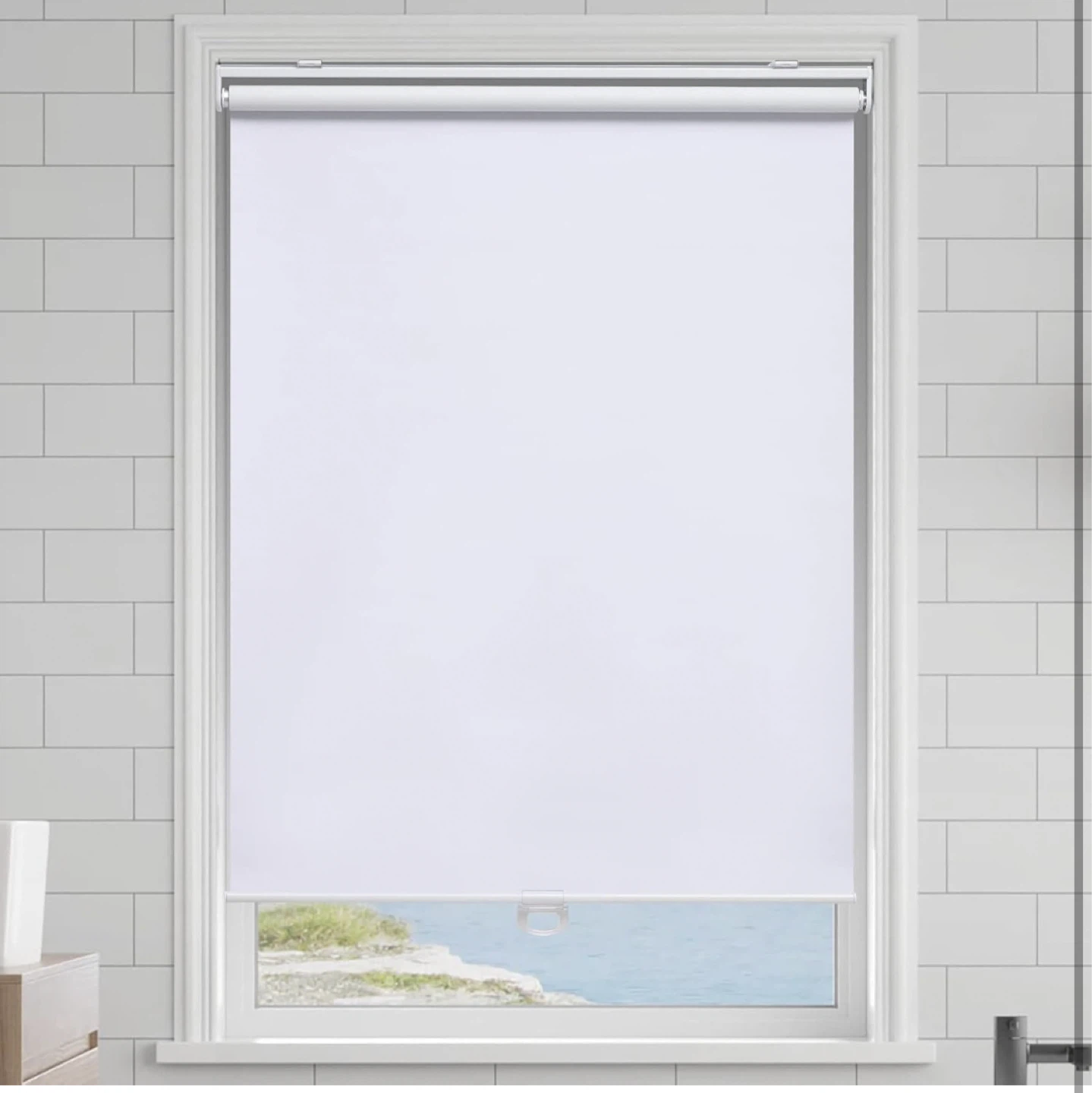 White 100% Blackout Roller Blind Shade - 23" x 72" - photo 2