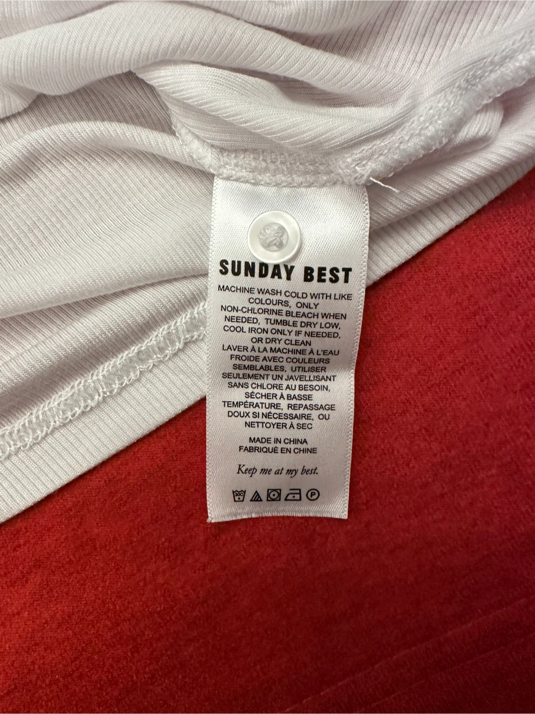 Sunday Best (Aritzia) White Ribbed Tank Top - Size L - photo 4