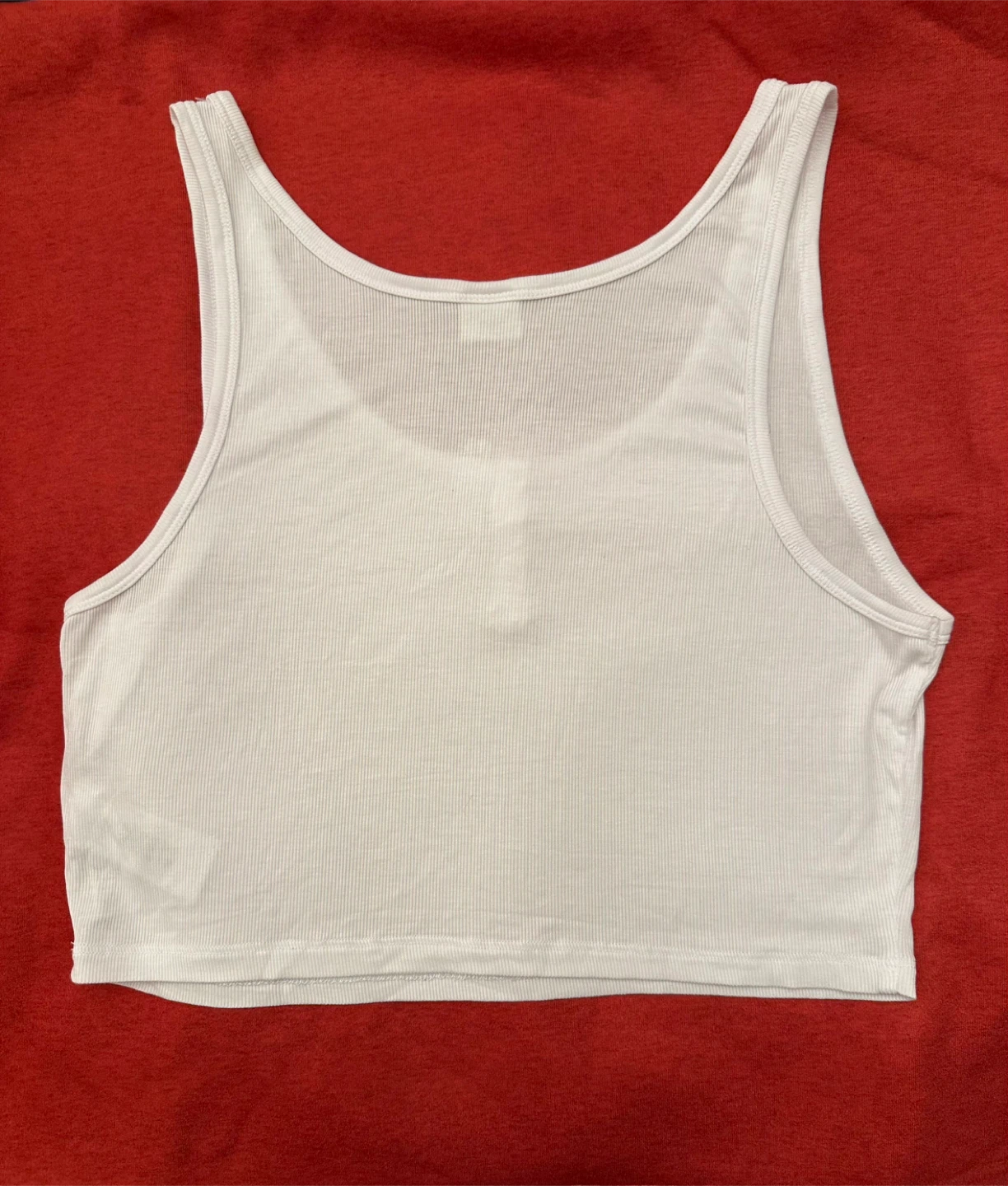 Sunday Best (Aritzia) White Ribbed Tank Top - Size L - photo 2