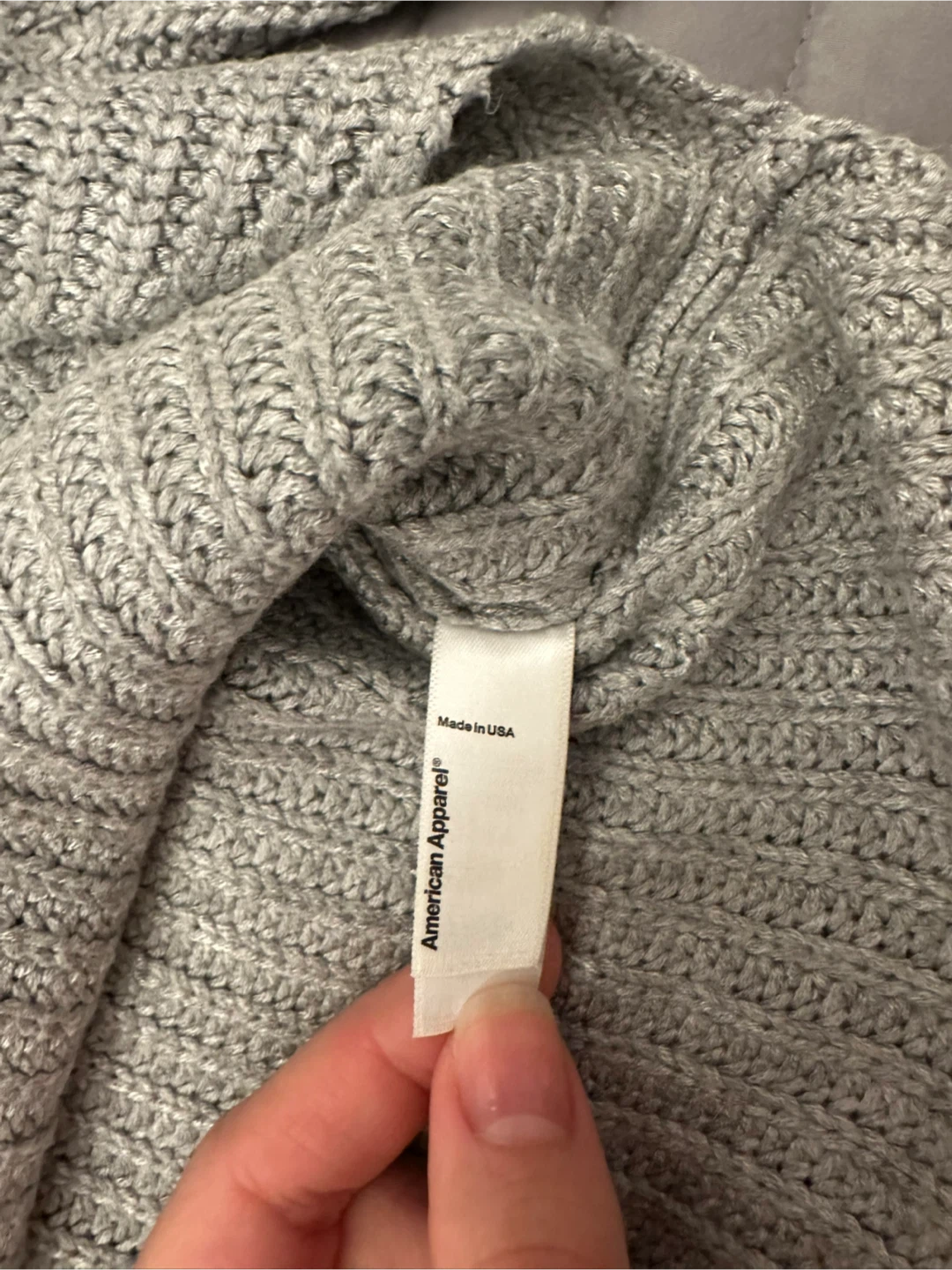 American Apparel Grey Cropped Knit Sweater - Size M - photo 3