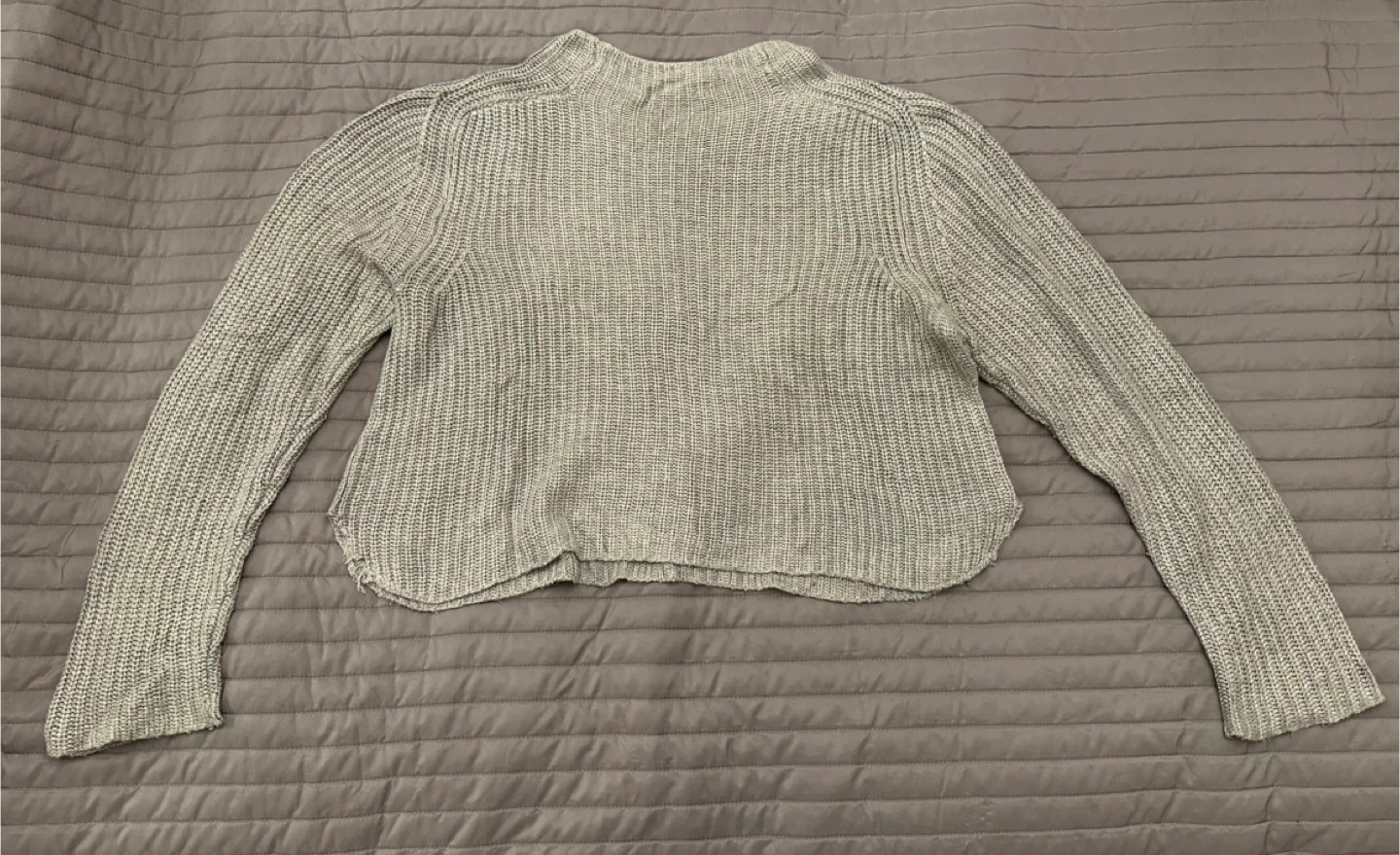 American Apparel Grey Cropped Knit Sweater - Size M - photo 5