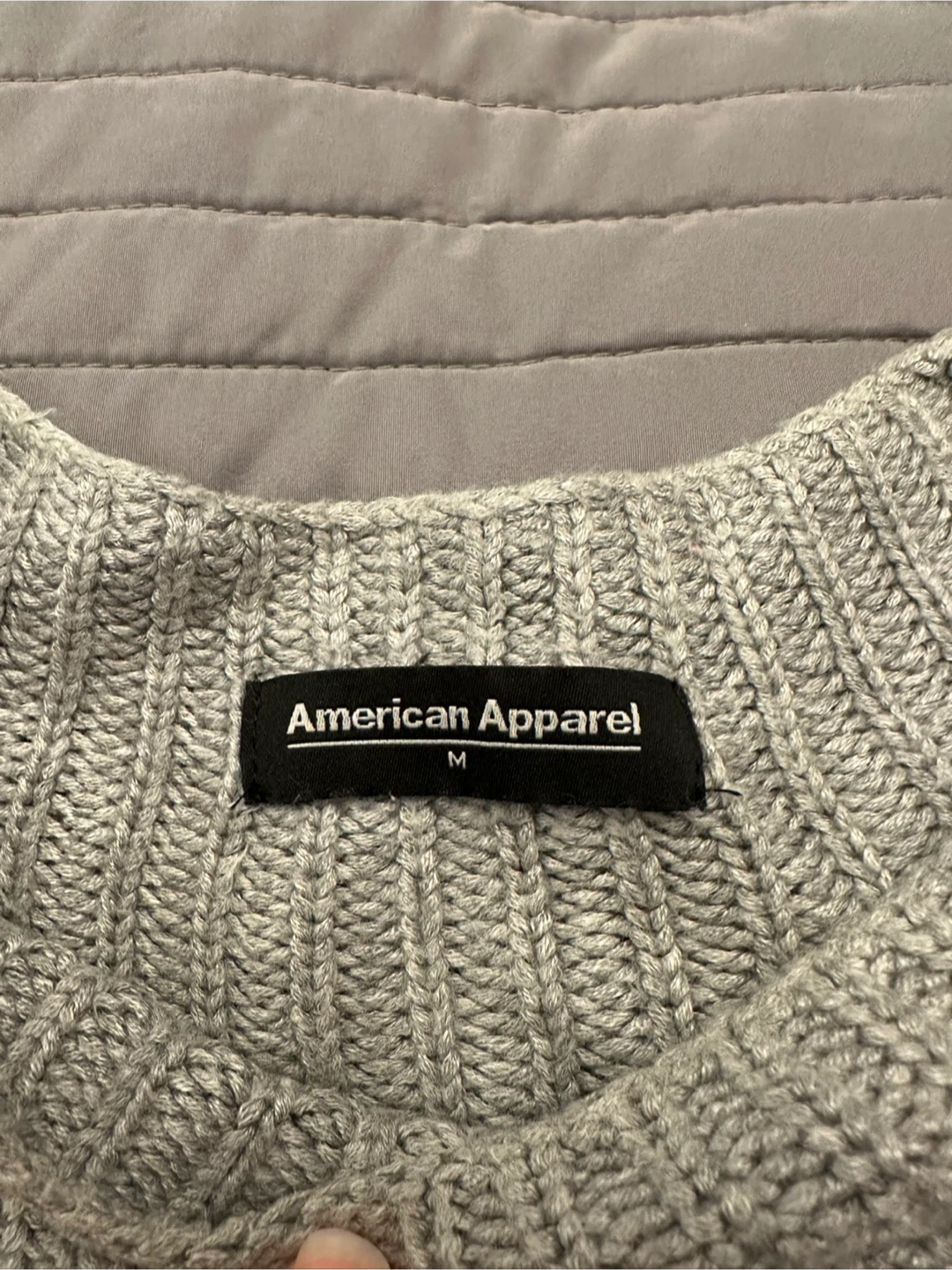 American Apparel Grey Cropped Knit Sweater - Size M - photo 2