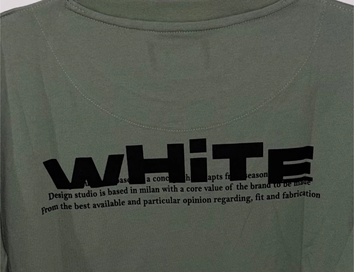 Off-White "WHITE" T-Shirt - Olive Green - Size 3XL - photo 5
