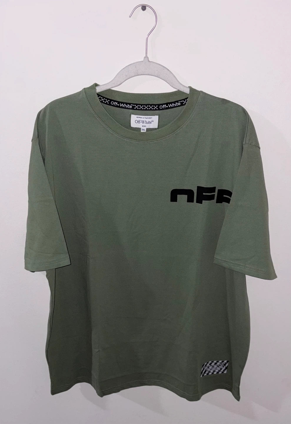 Off-White "WHITE" T-Shirt - Olive Green - Size 3XL - photo 2
