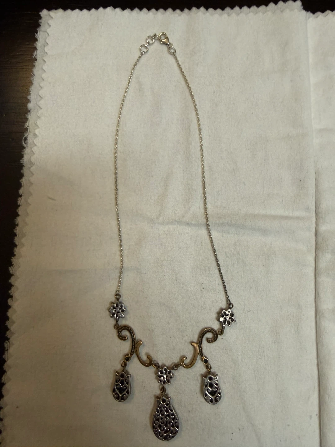 Vintage Turkish Sterling Silver with copper Necklace - photo 5