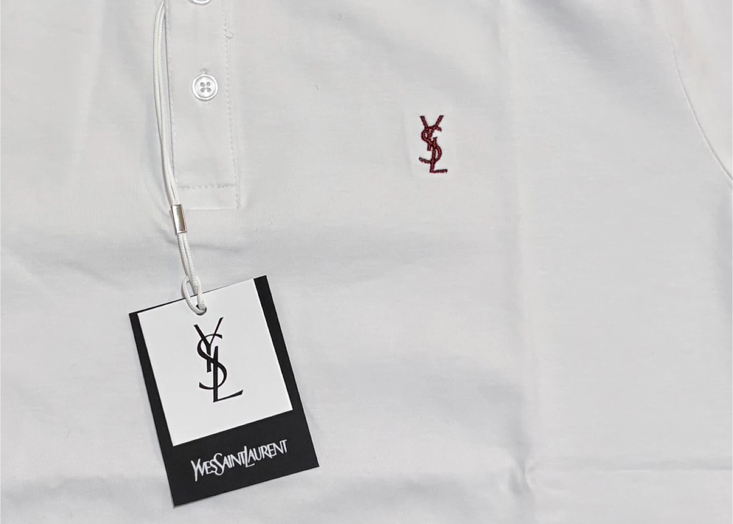 Yves Saint Laurent White Polo Shirt Size M - photo 2