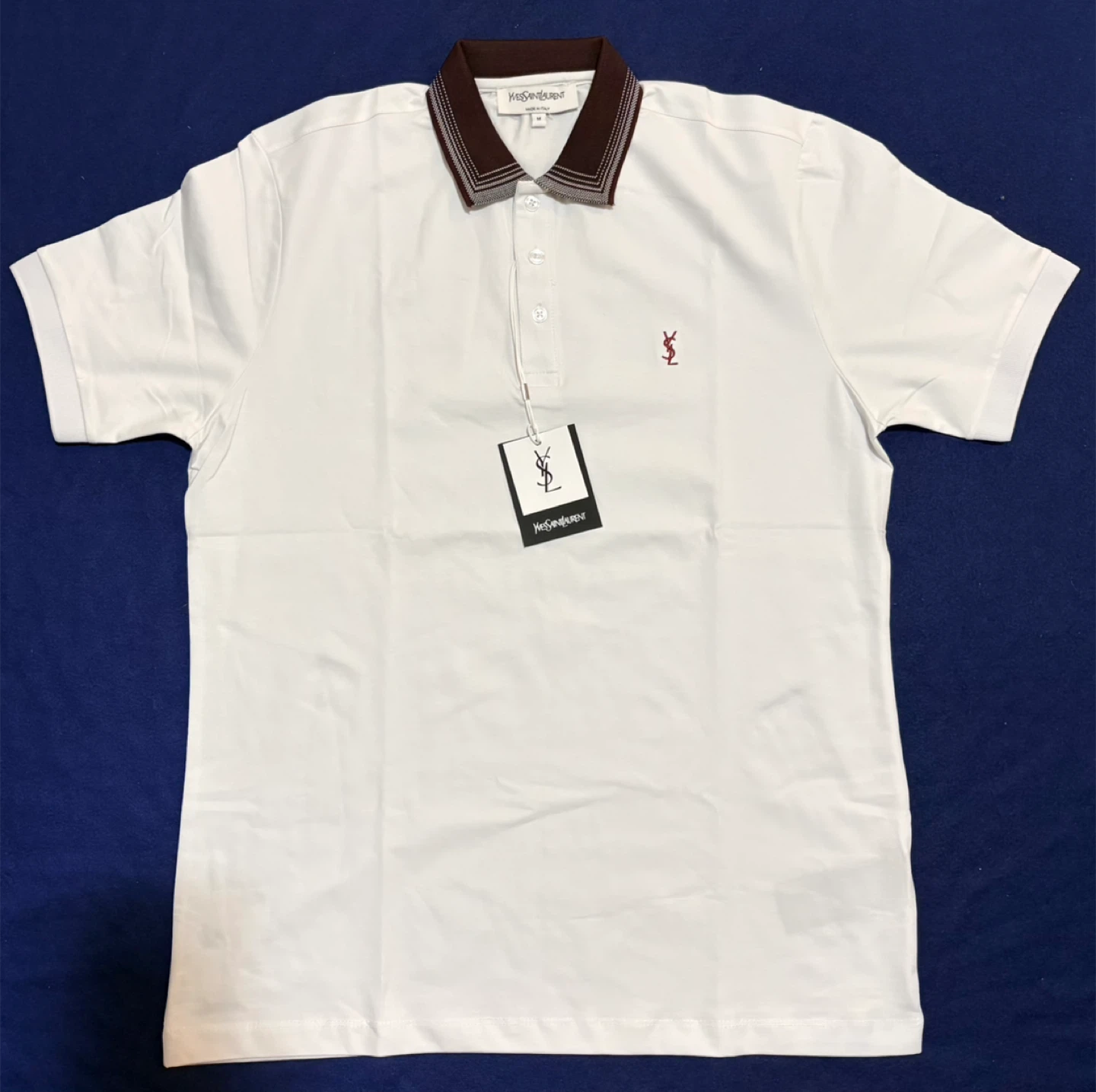 Yves Saint Laurent White Polo Shirt Size M