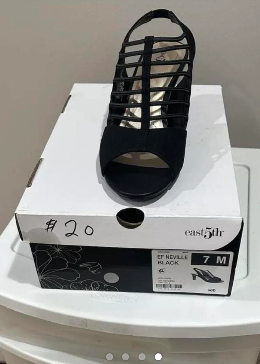 East 5th Women's EF Neville Black Heeled Sandals Size 7 M