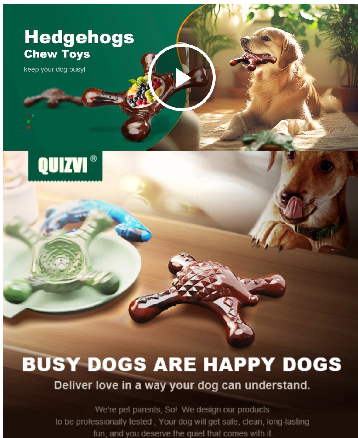 QUIZVI Hedgehogs Chew Toy for Dogs - photo 2