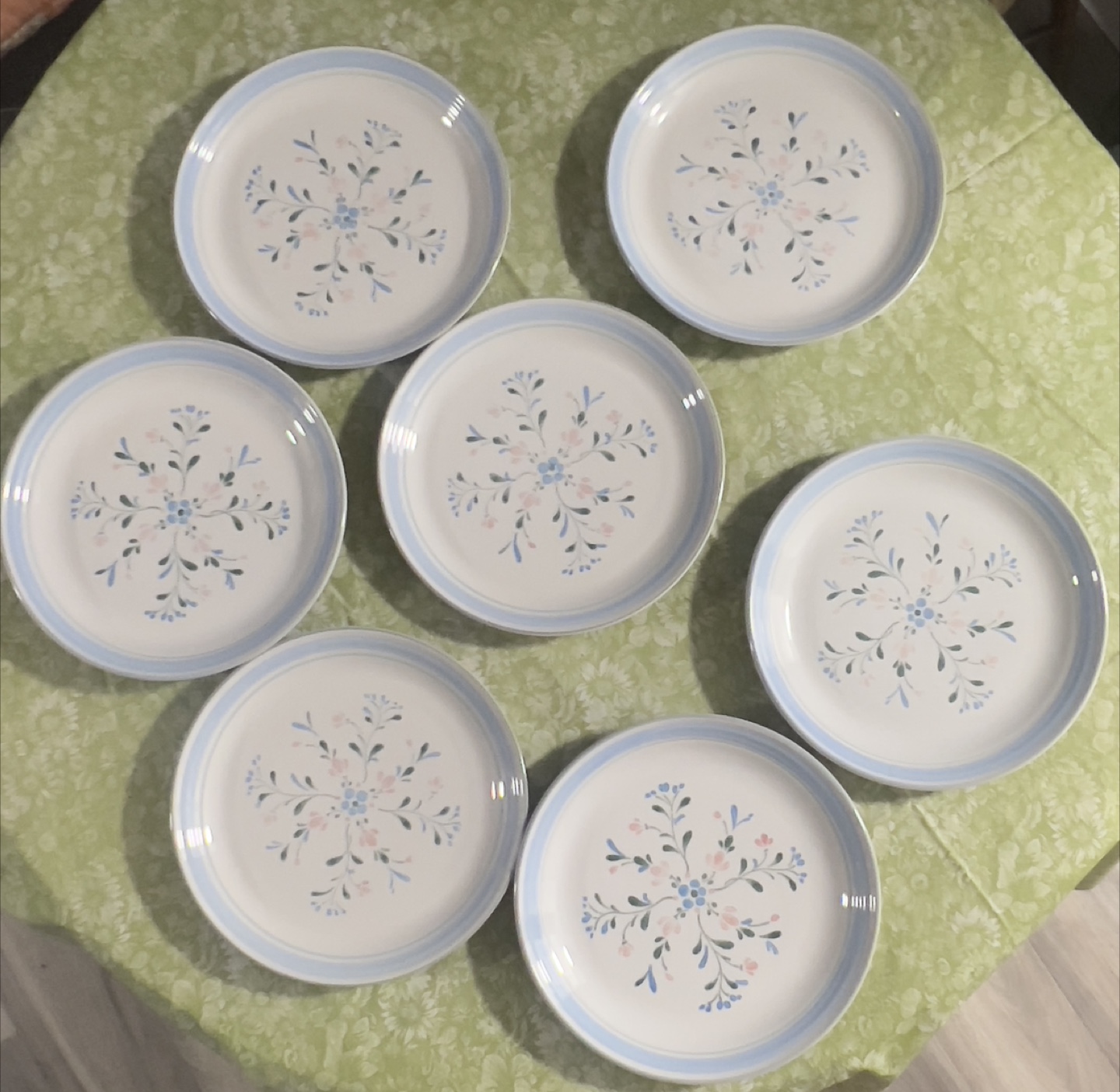 Set of 7 Vintage Fascino Japan Dinner Plates (10.5")