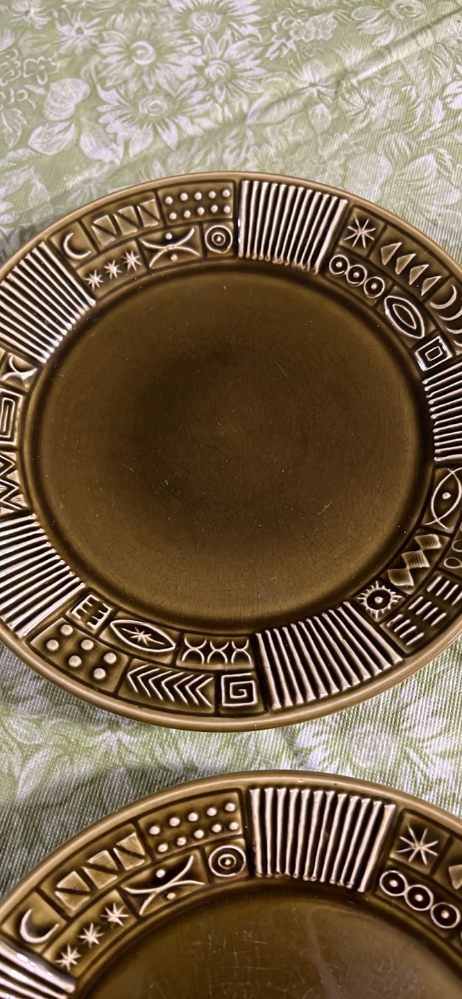 Set of 6 Vintage Mid-Century Amber Brown Plates (7") - photo 2