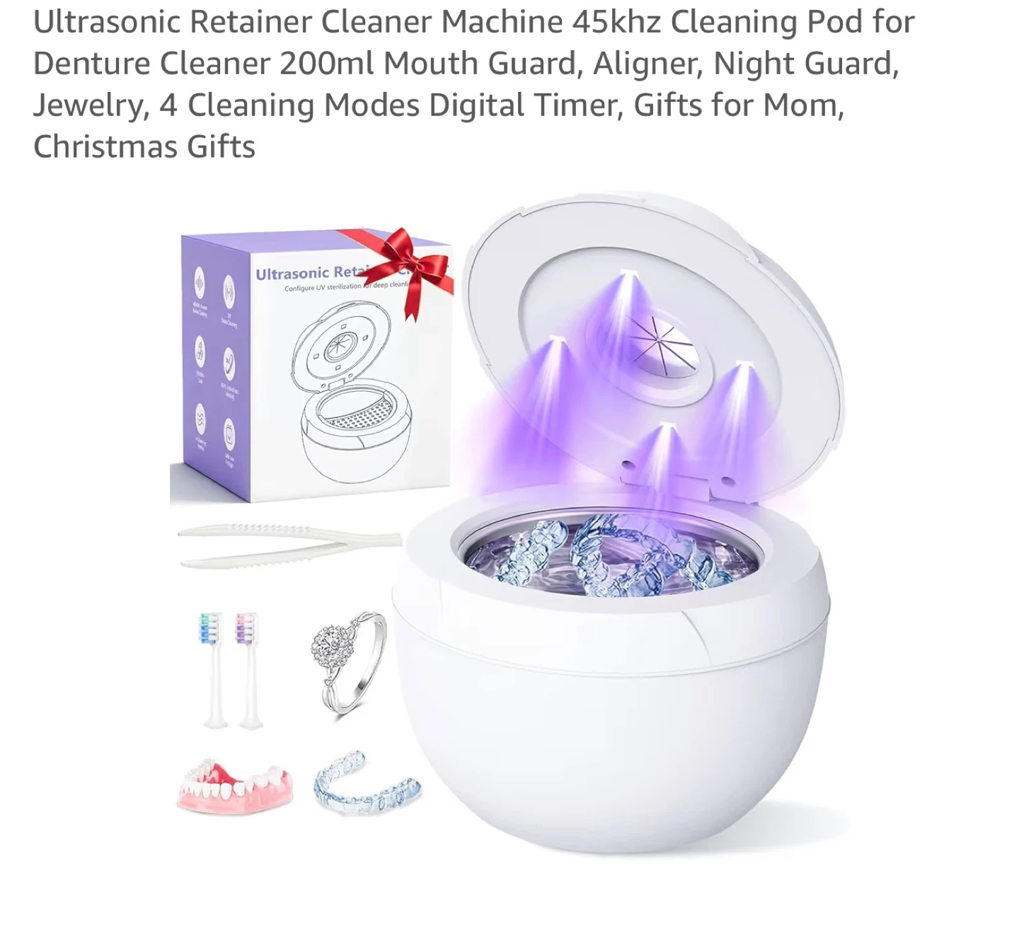 Ultrasonic Retainer Cleaner Machine with UV Sterilization UR1