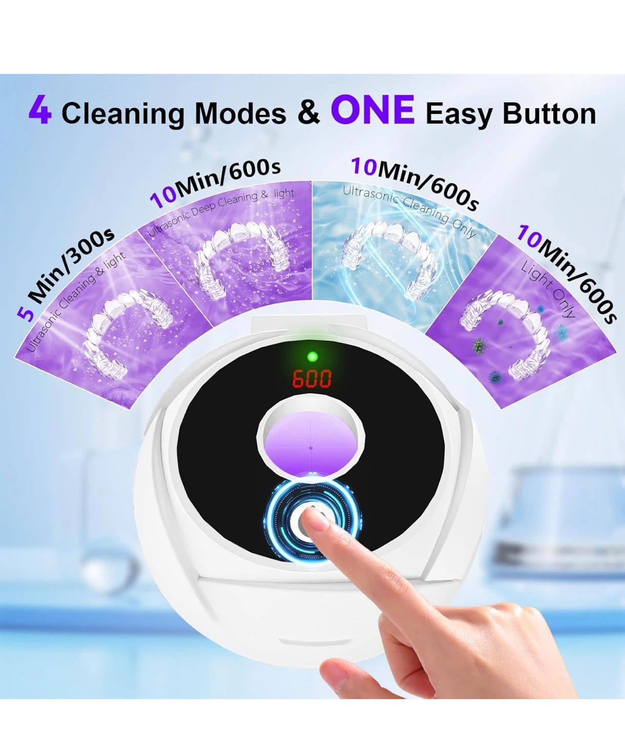 Ultrasonic Retainer Cleaner Machine with UV Sterilization UR1 - photo 4