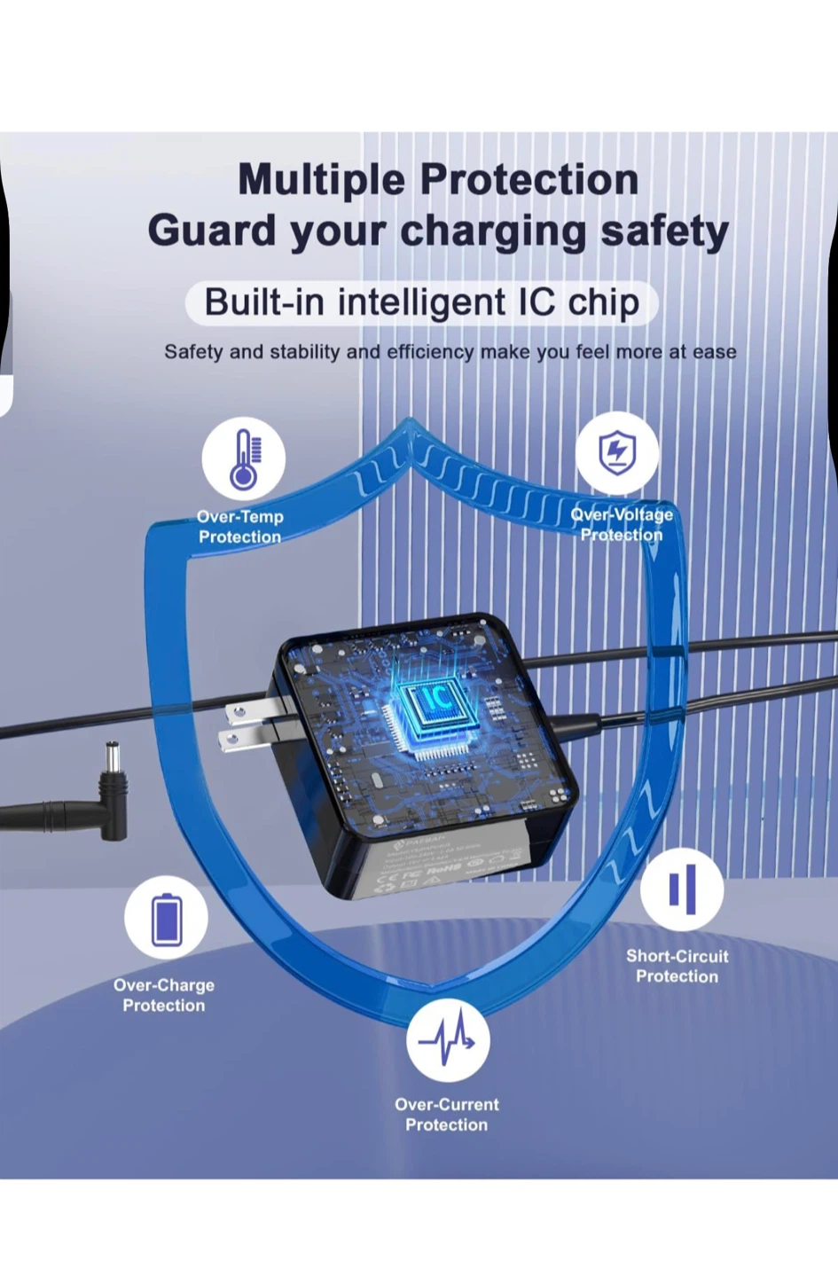 65W Laptop Charger with 4 Different Tips L65 - photo 5