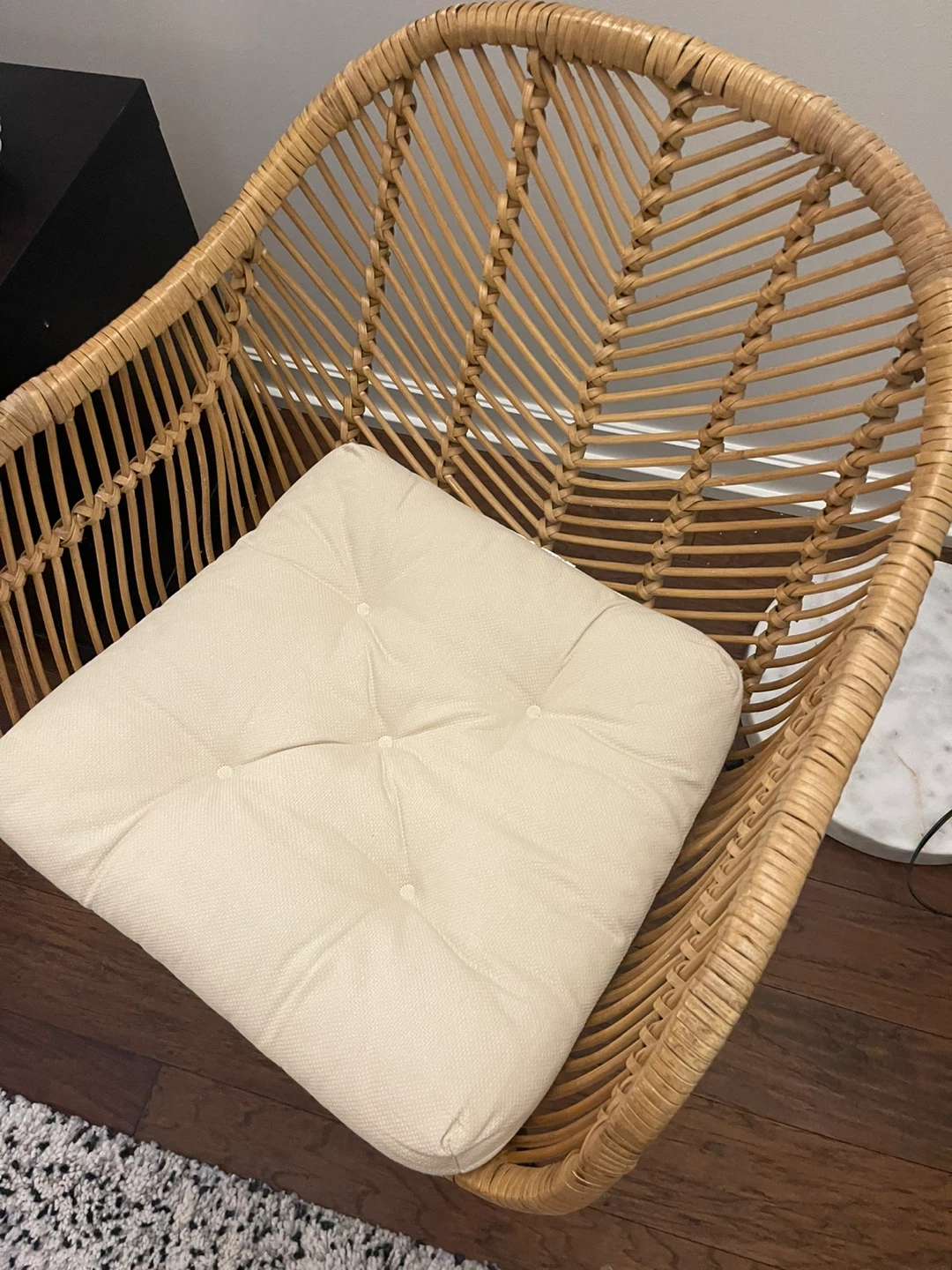 Rattan Accent Chair with Cream Cushion - photo 3