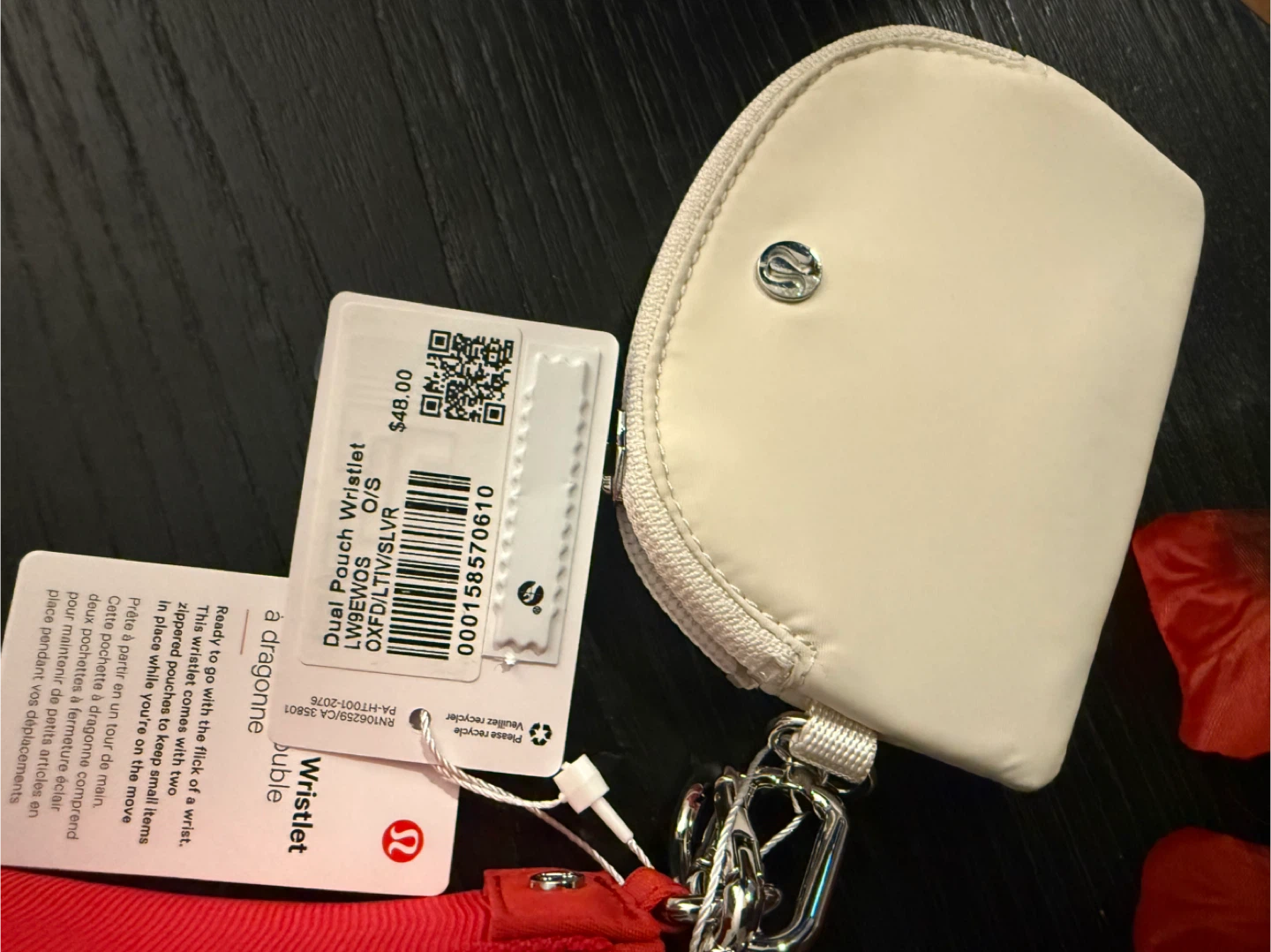 Lululemon Dual Pouch Wristlet Red/Cream - photo 3