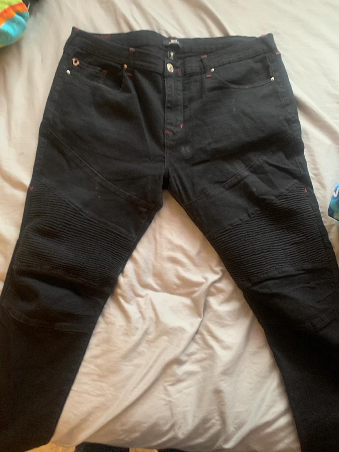 True Religion Black Moto Jeans Men's Size 36 - photo 2