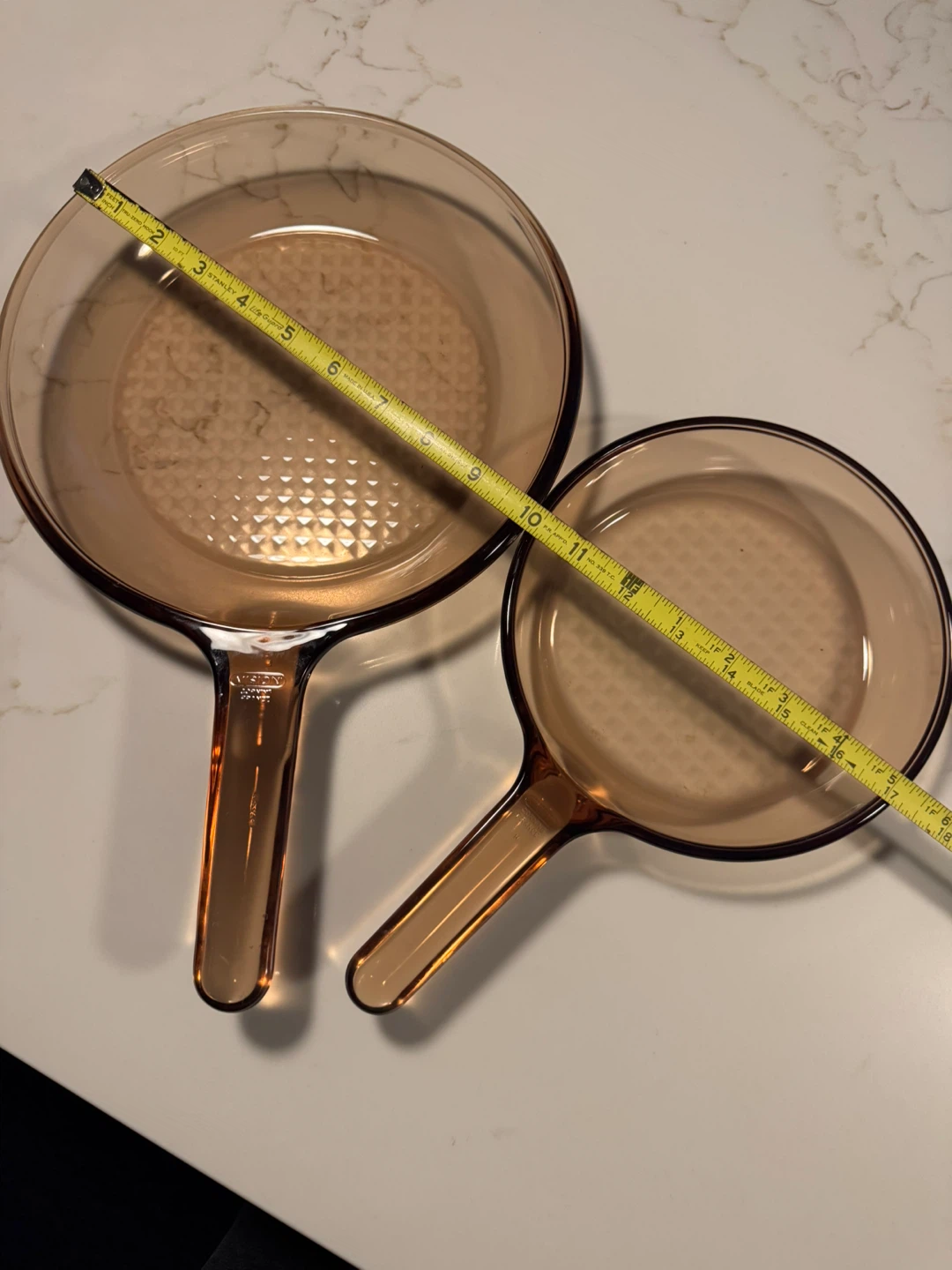 Vintage Corning Vision Amber Glass Saucepan Set – France