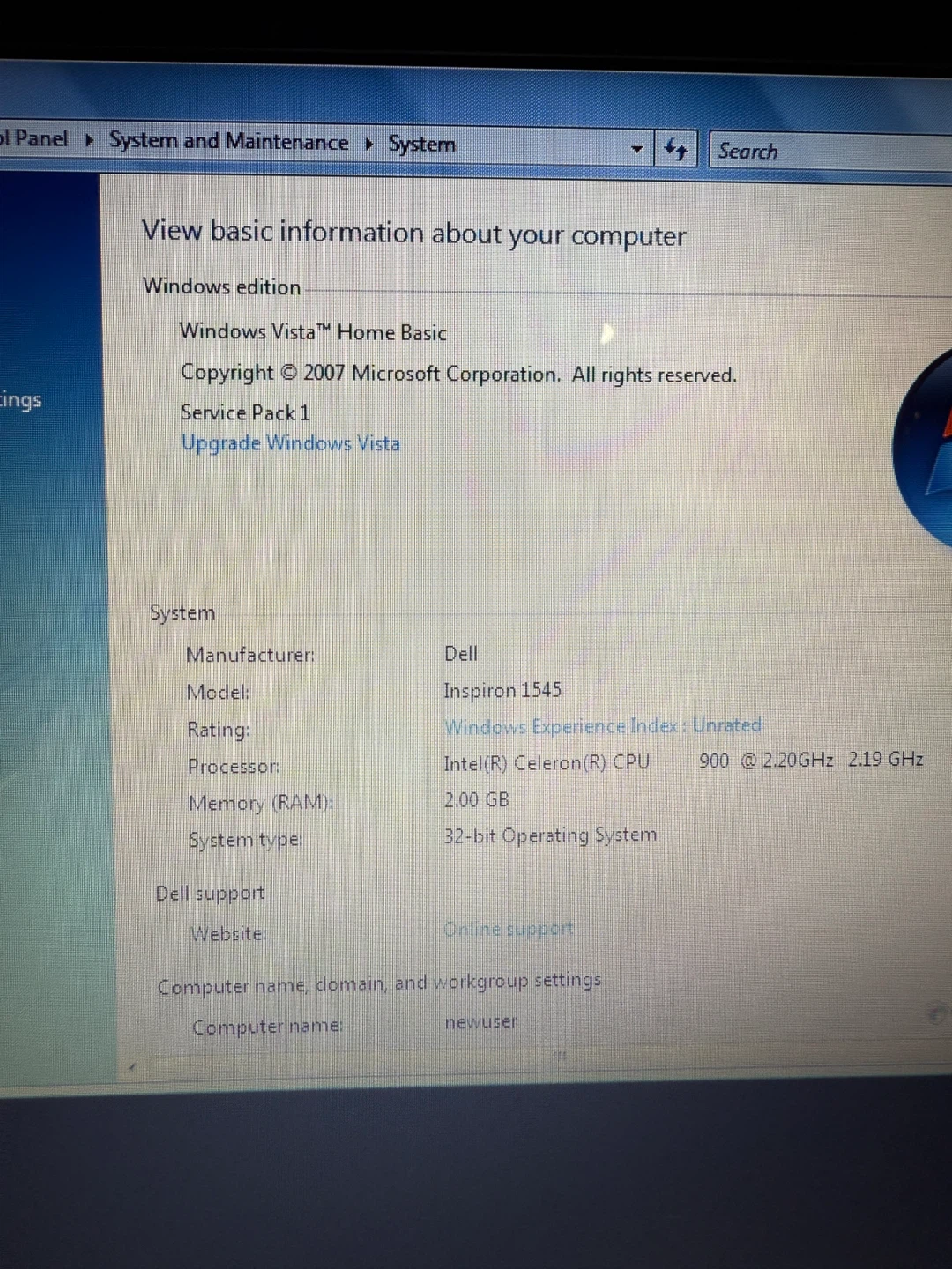 Dell Inspiron 1545 Laptop - photo 2