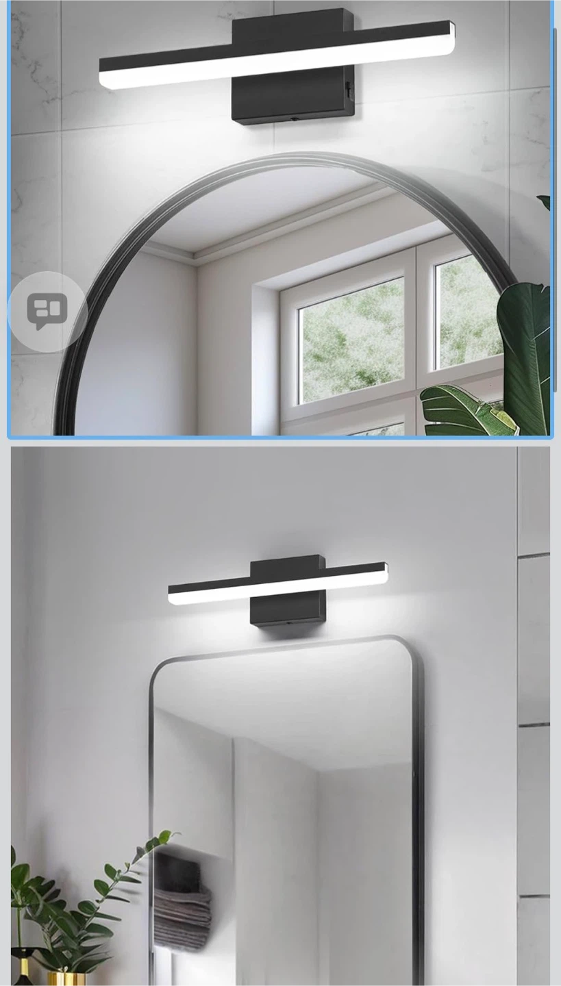 Bathroom LED Vanity Light Fixture - Black, 15.75" Long