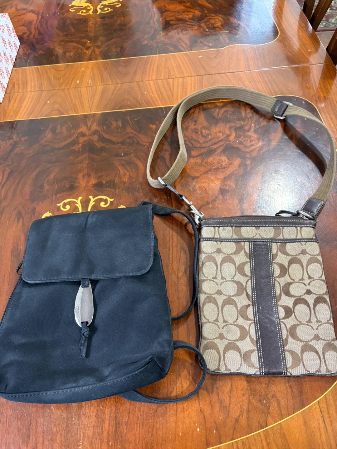 Coach Signature C Crossbody Bag and Black Backpack