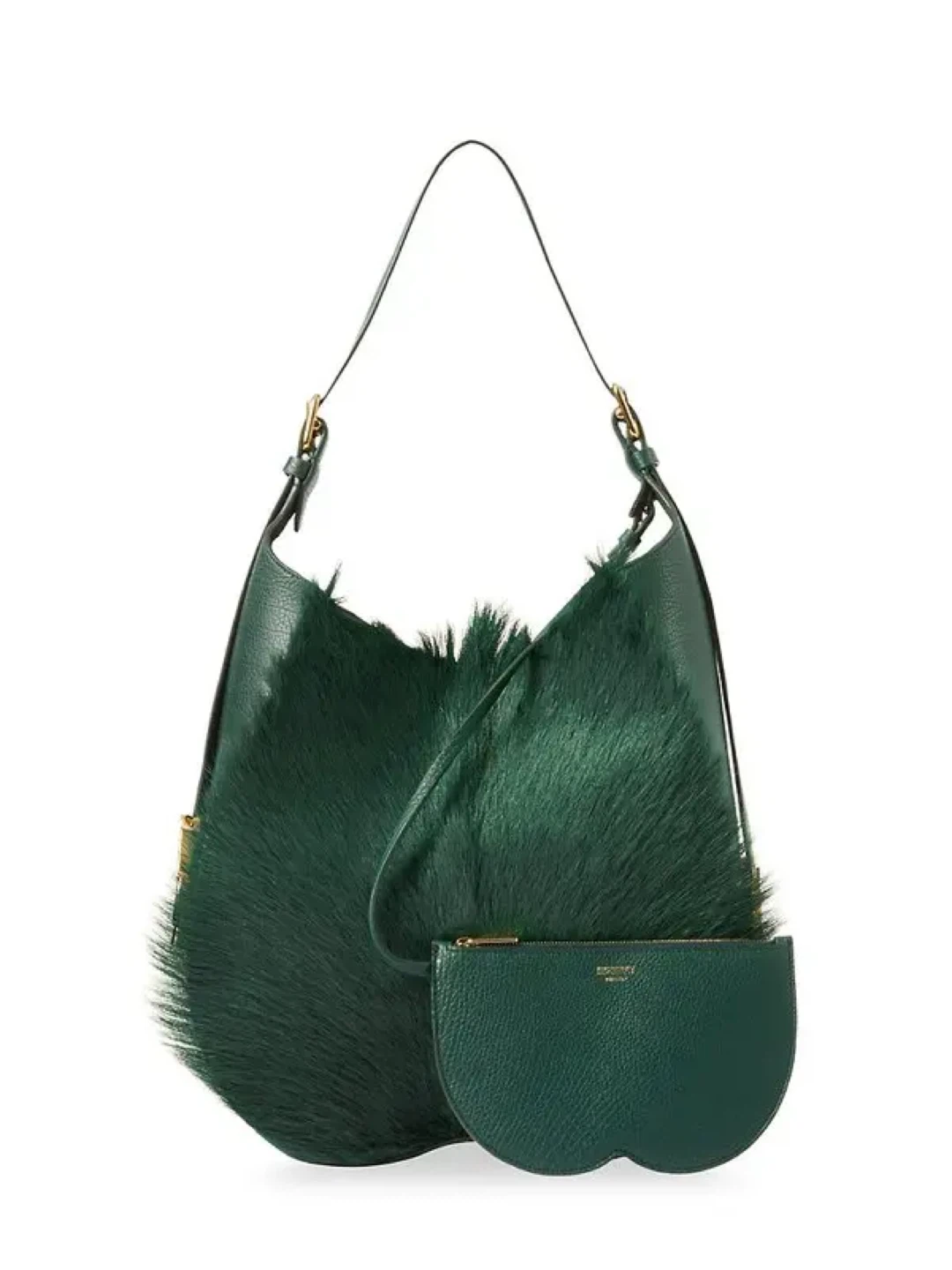 NEW BURBERRY Medium Chess Green Leather Goat Hair Shoulder Bag
