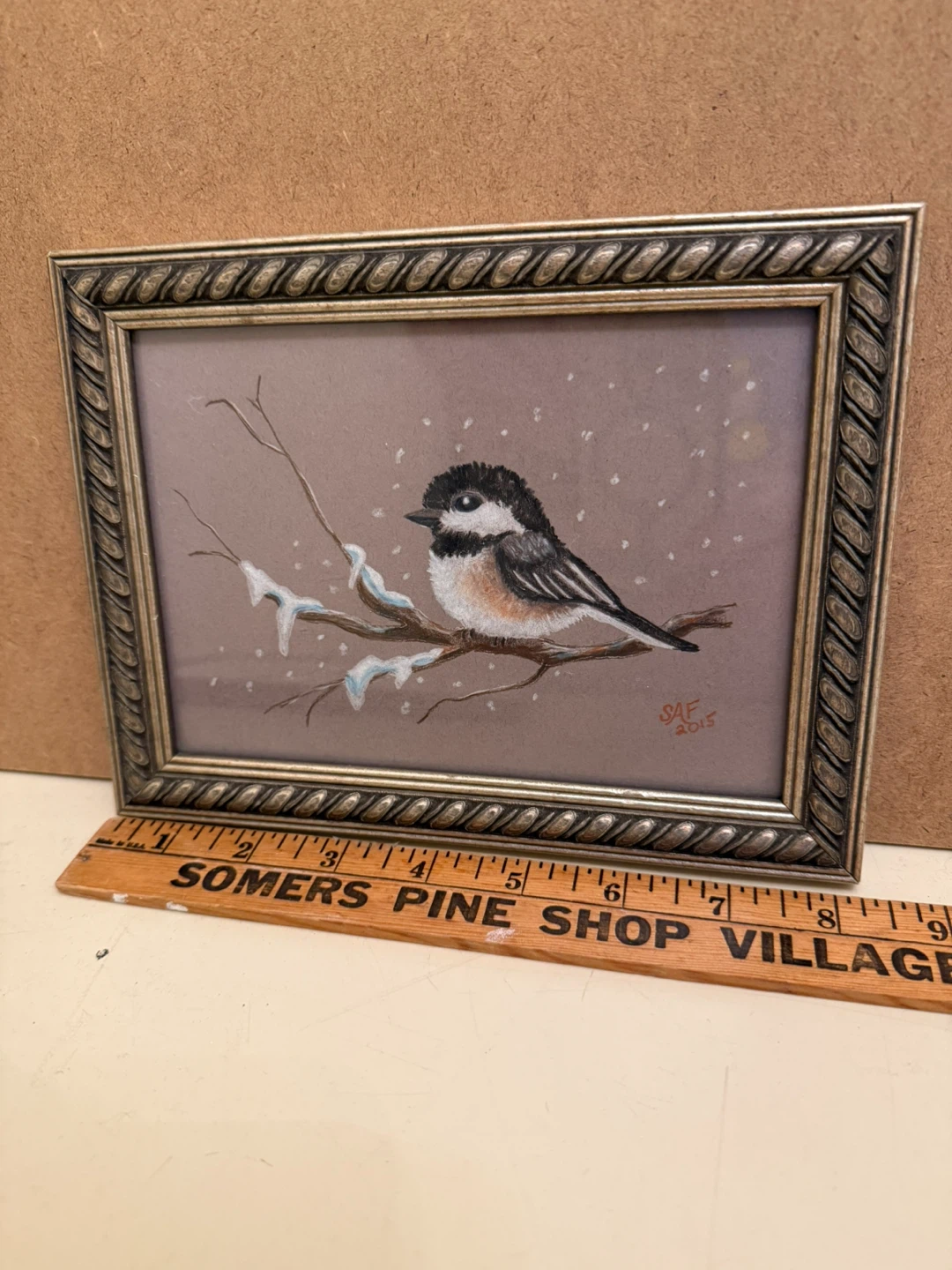 Small chickadee painting
