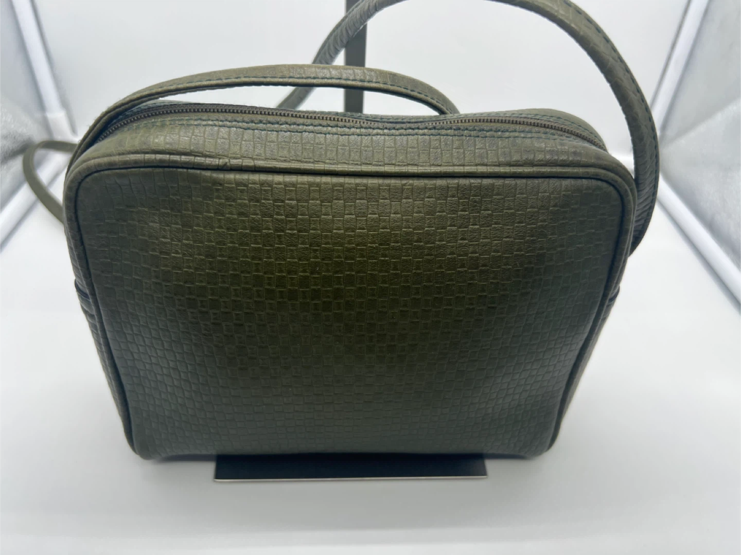 CELINE PARIS VINTAGE Army Green Leather Crossbody Bag - photo 5