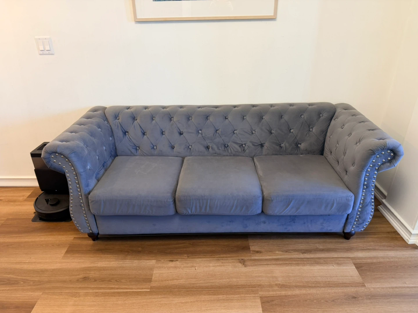 Dark Gray Velvet 3+ Seater Sofa - photo 5