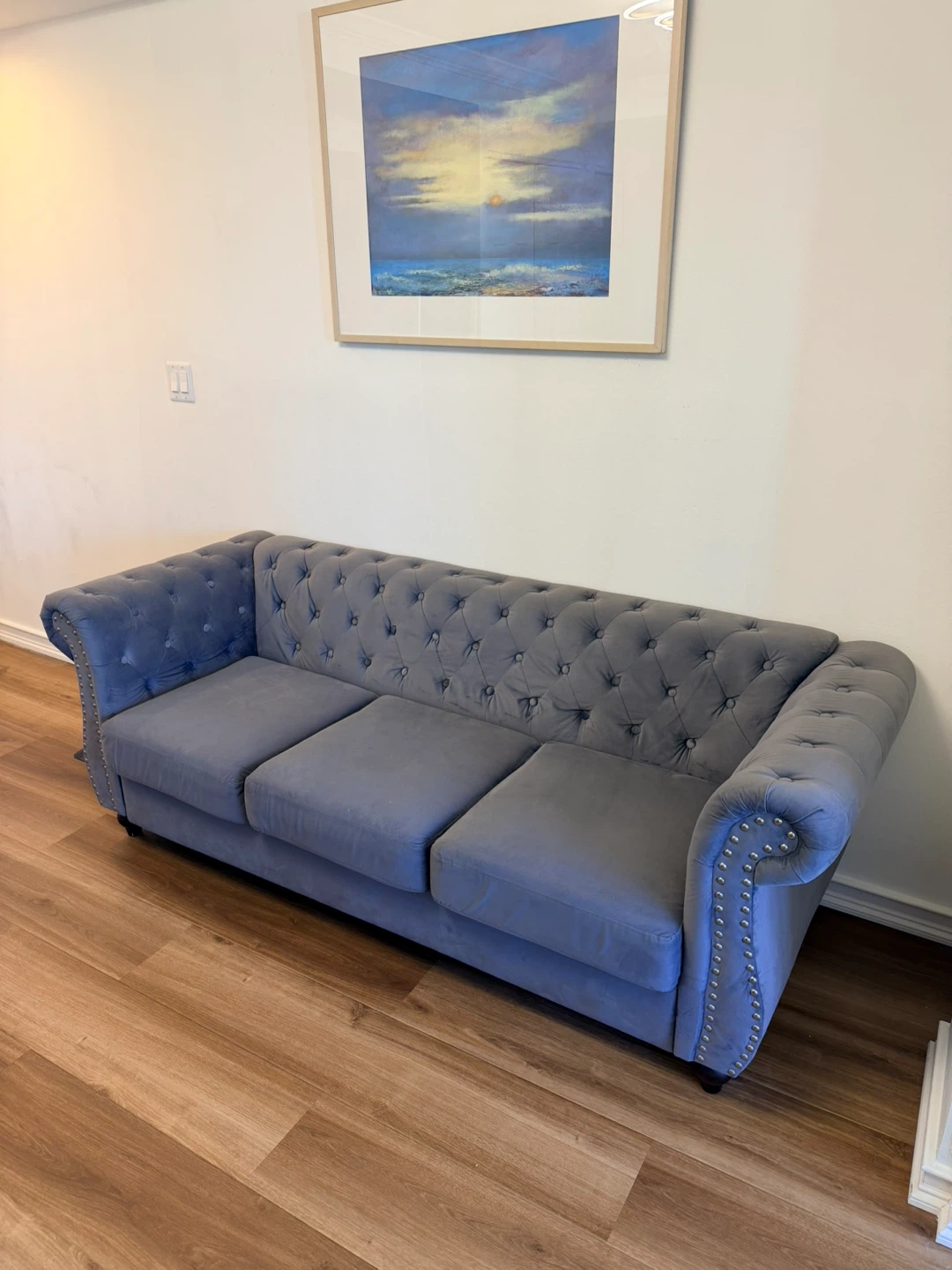 Dark Gray Velvet 3+ Seater Sofa - photo 2