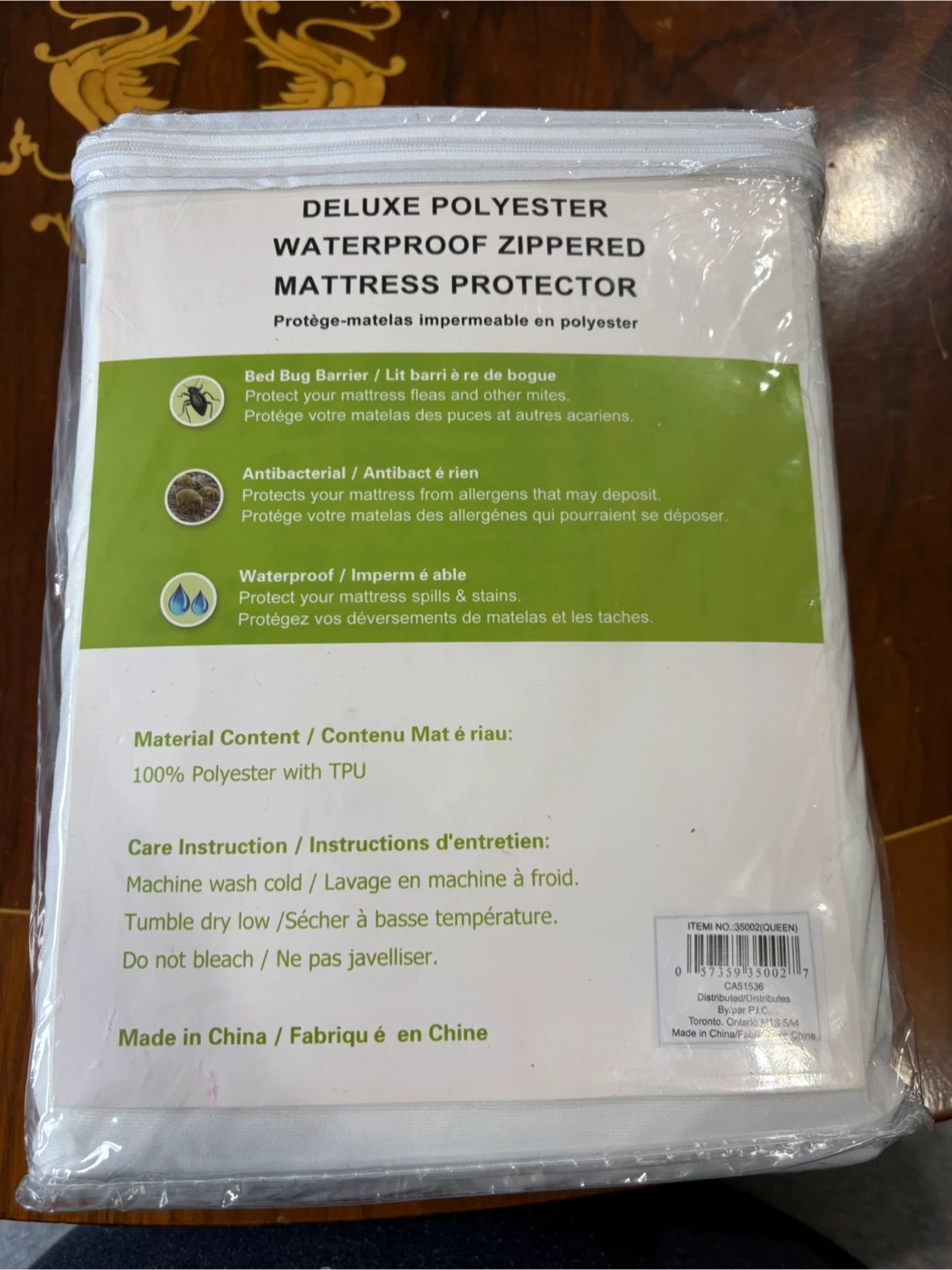 DELUXE POLYESTER WATERPROOF ZIPPERED QUEEN MATTRESS PROTECTOR - photo 3
