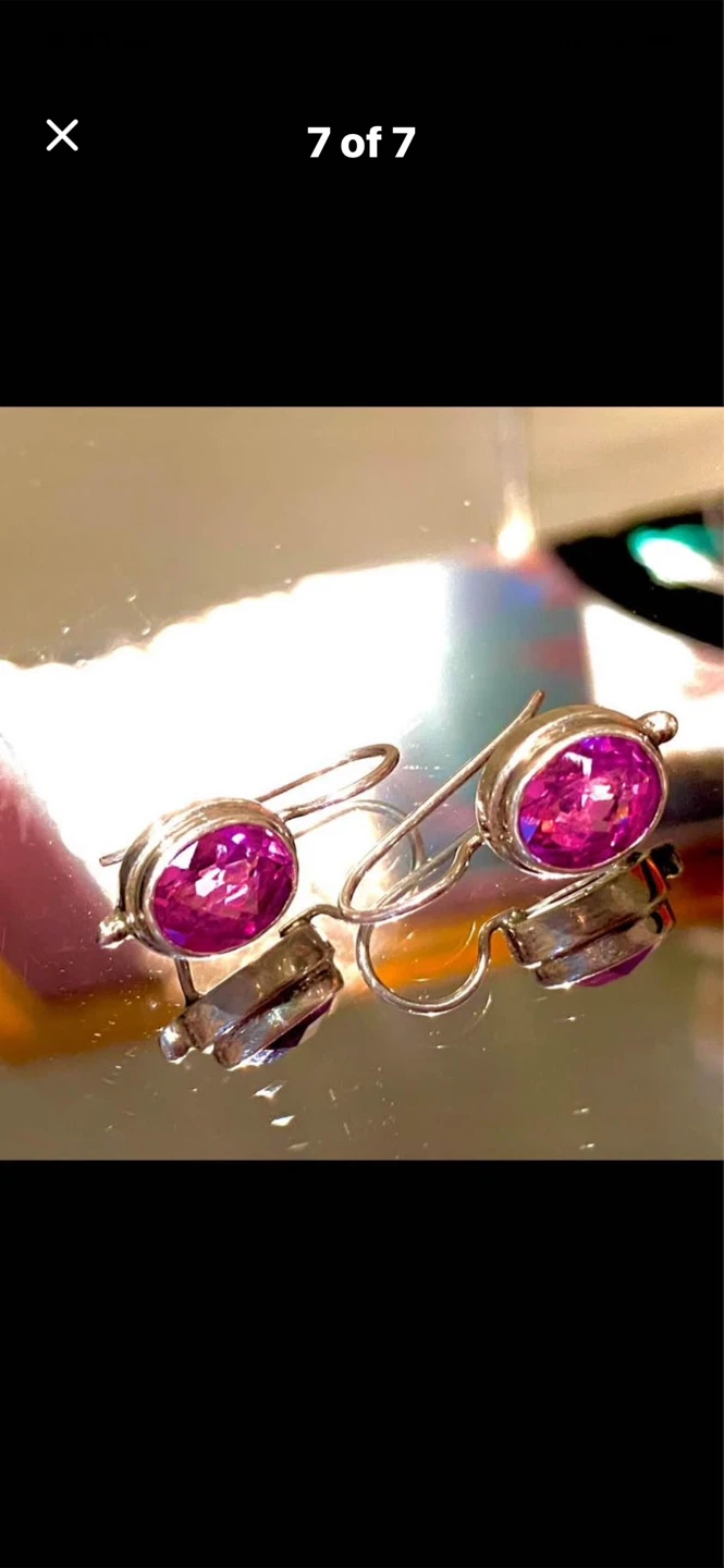 💖Sarda 4-Carat Pink Sapphire Earrings in SS