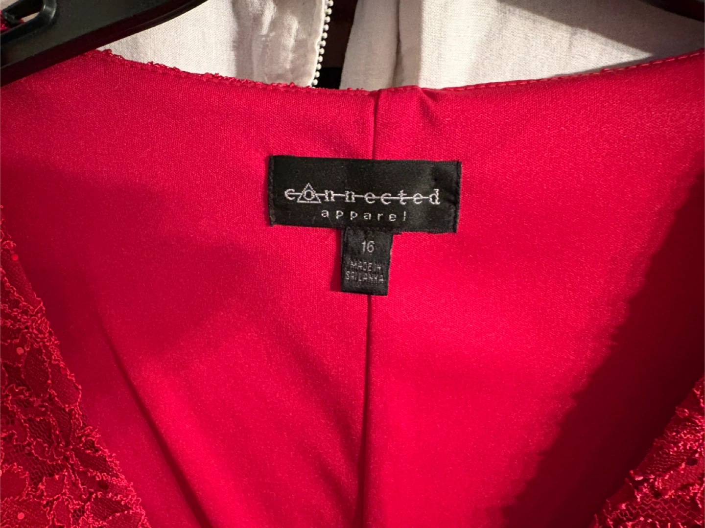 Connected Apparel Red Lace Dress Size 16 - photo 2