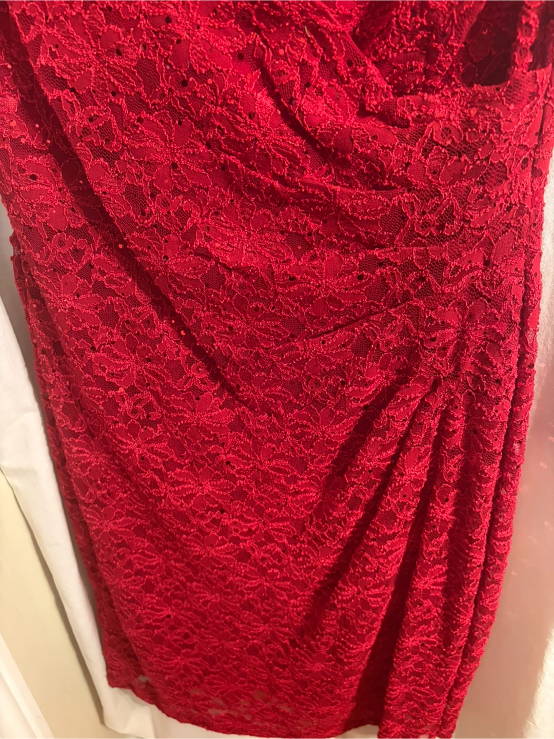 Connected Apparel Red Lace Dress Size 16