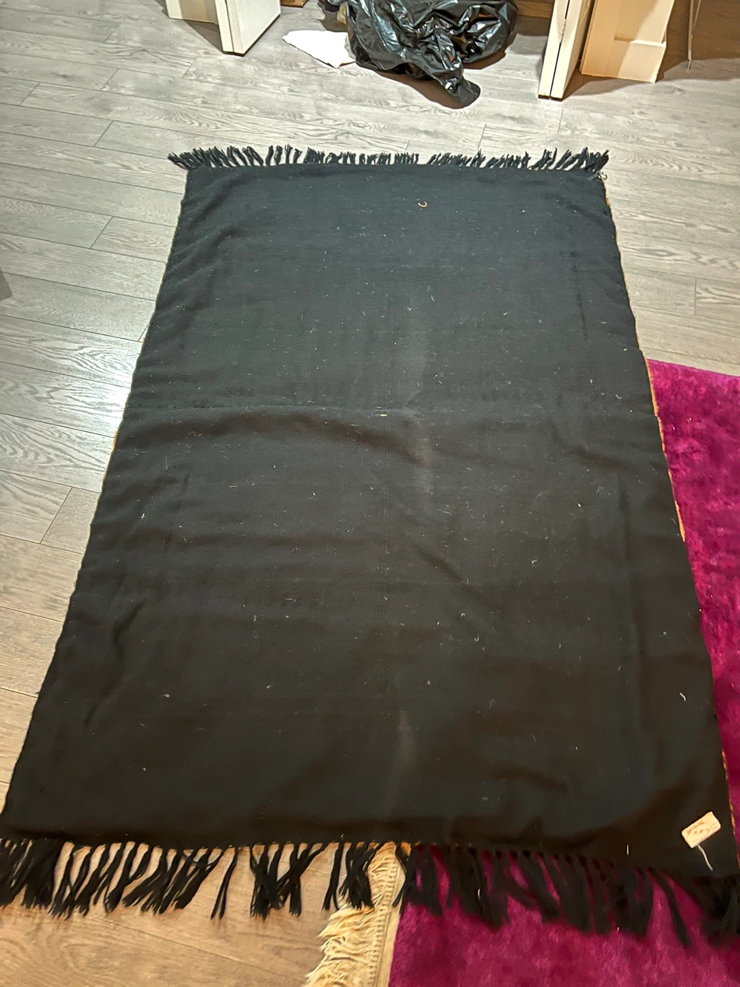 Leopard Print Faux Fur Rug with Tassels - photo 3