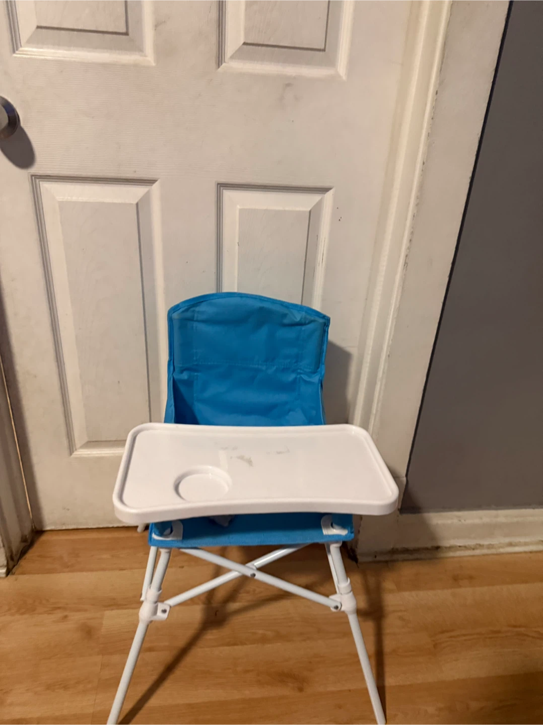 Blue Portable Baby High Chair with Tray