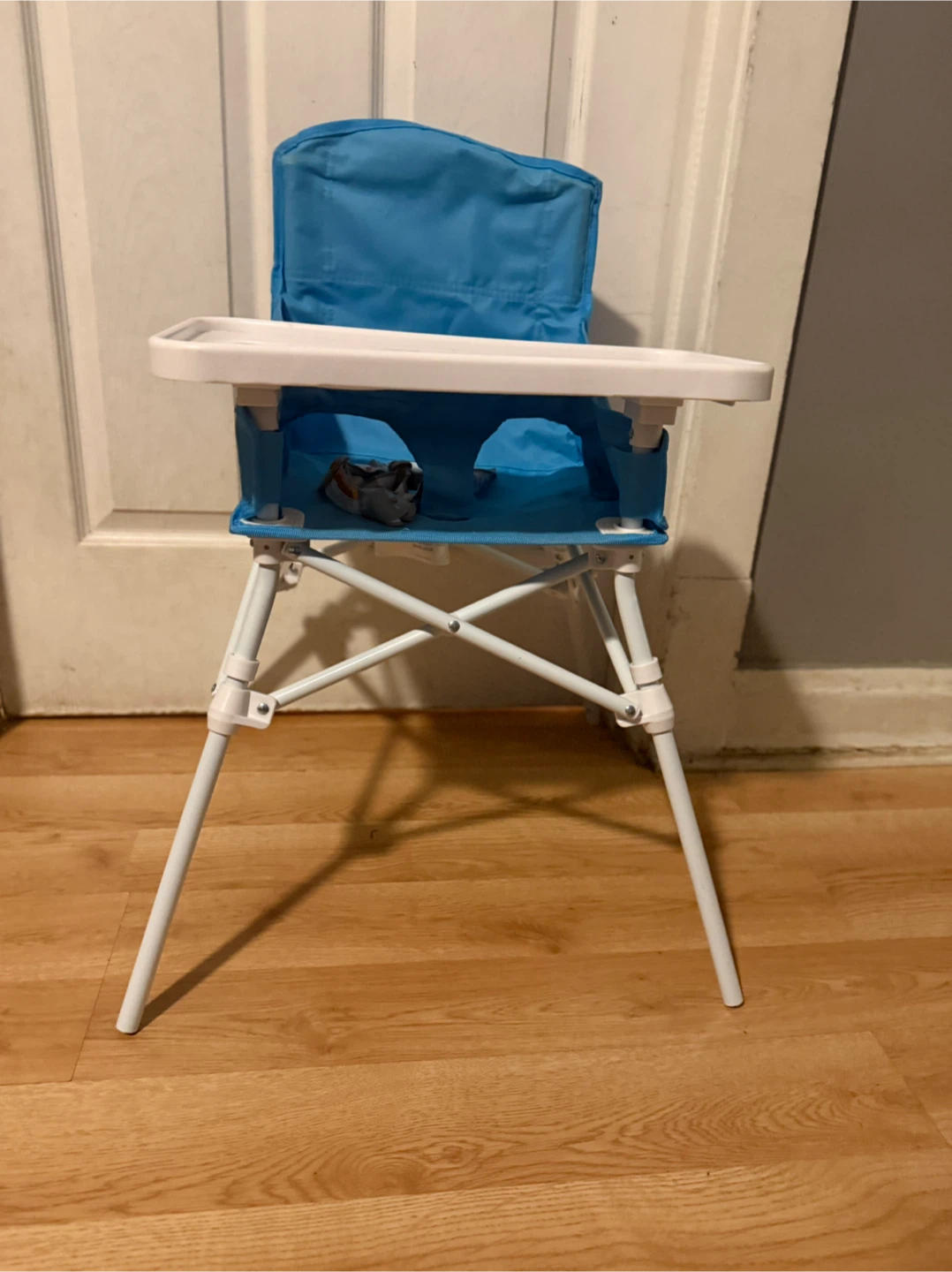 Blue Portable Baby High Chair with Tray - photo 5