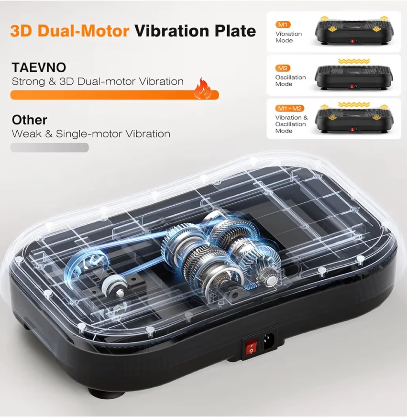 TAEVNO 3D Dual-Motor Vibration Plate with Remote and App Control - photo 3