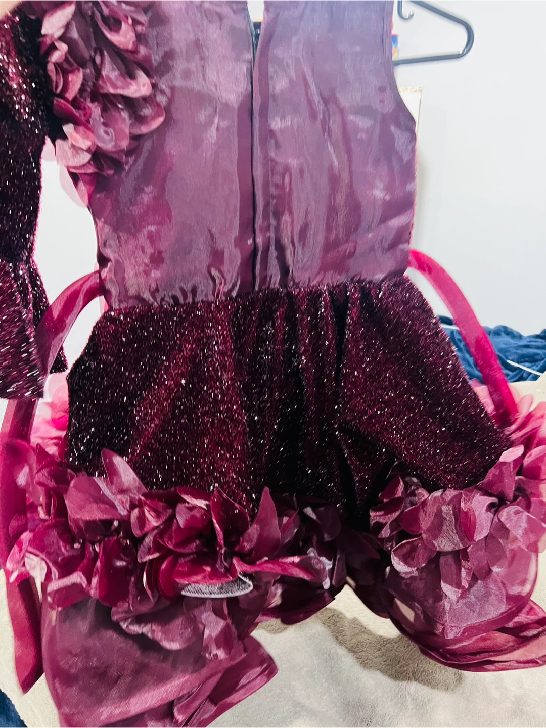 Girls Burgundy Sequin Performance Dress Size 26 - photo 5