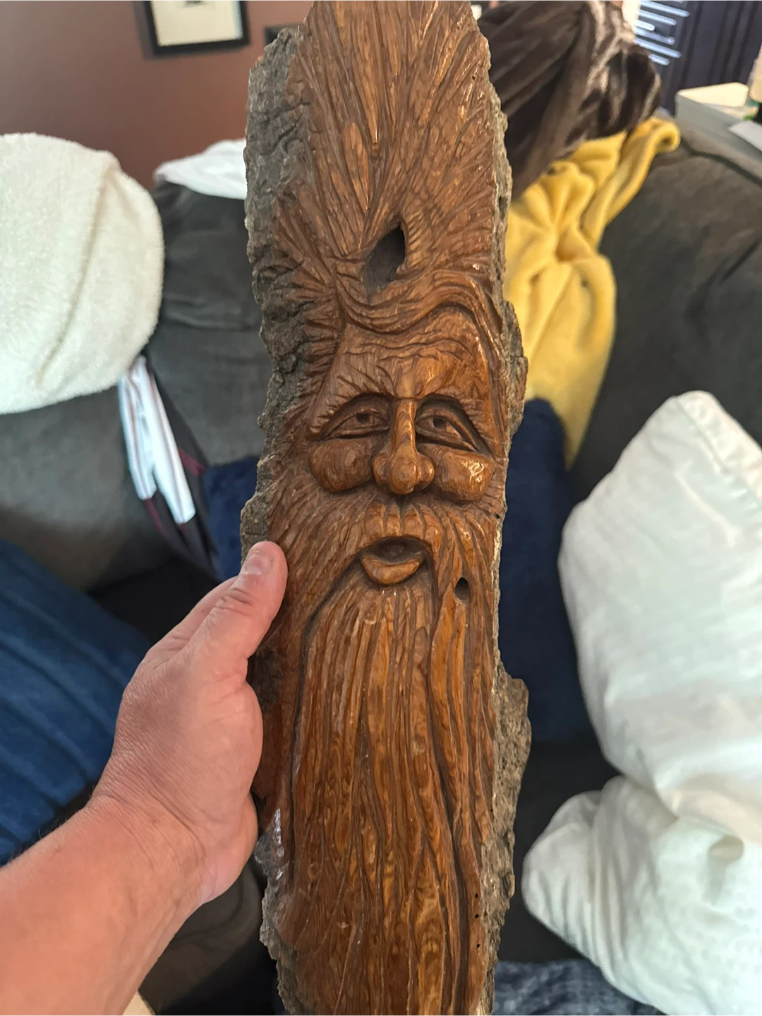 Hand-Carved Wood Spirit House Wall Art - photo 3