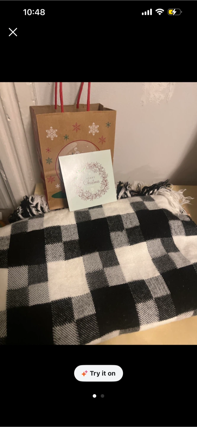 Black and White Plaid Scarf🥕