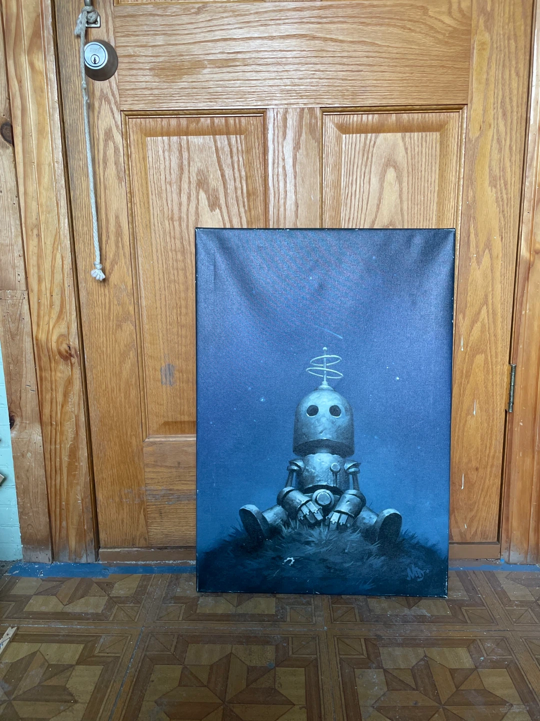 Canvas Print of a Sitting Robot - photo 2