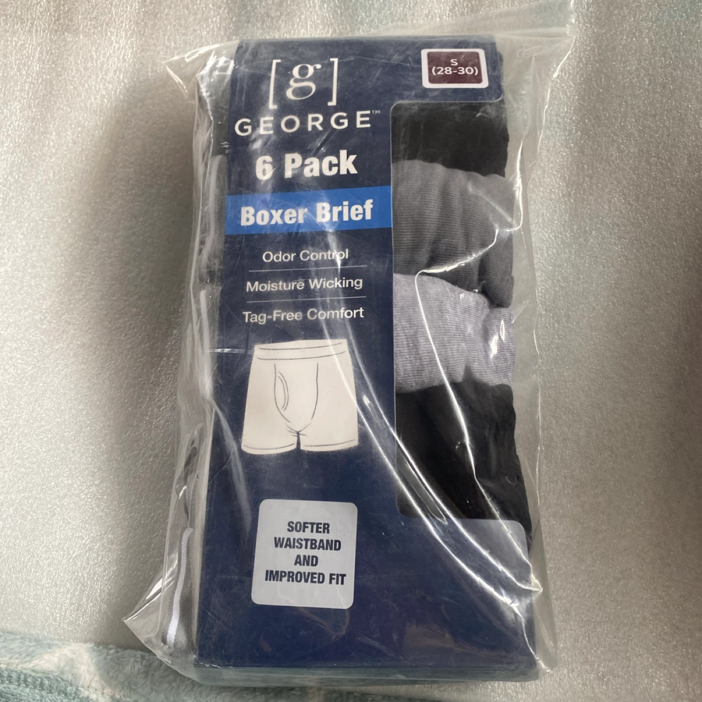 George Men's 6 Pack Boxer Briefs Size S (28-30)