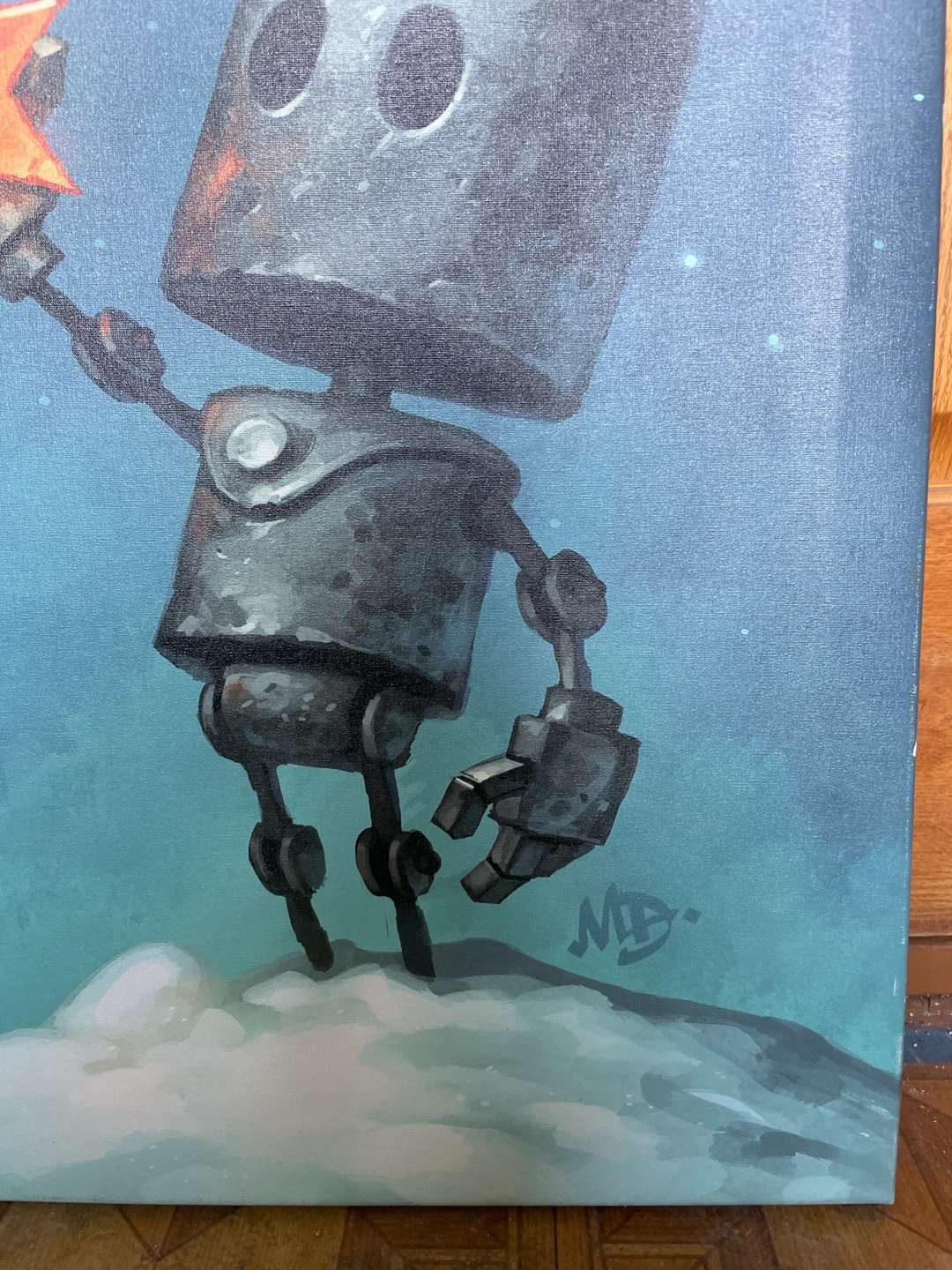 Robot Holding Star Canvas Art - photo 5