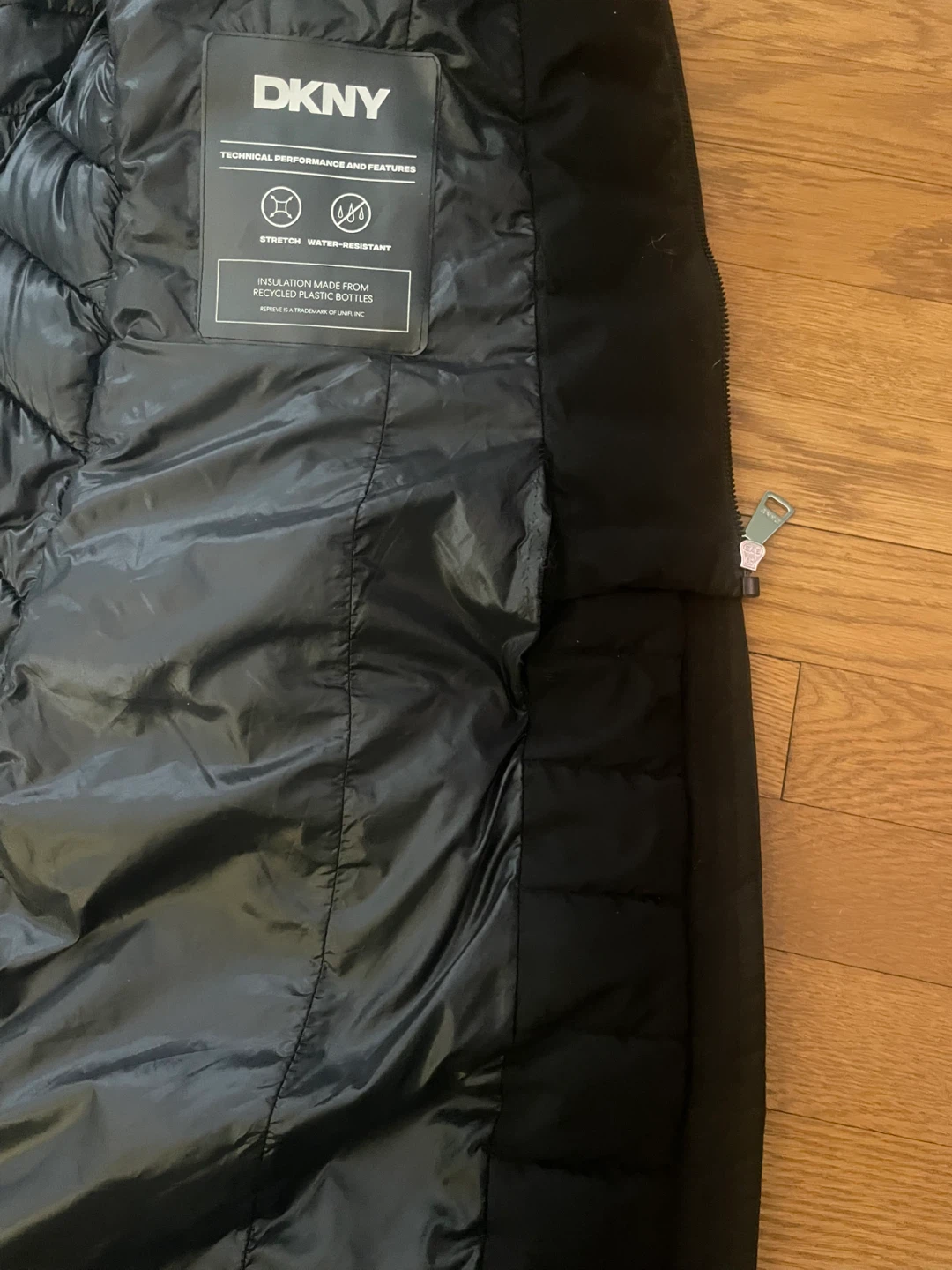 DKNY Black Puffer Coat with Hood - photo 4
