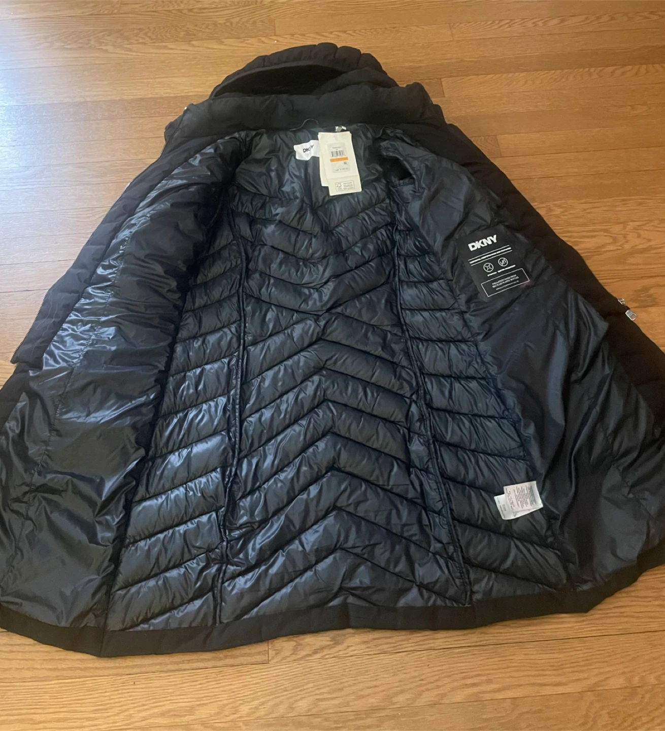DKNY Black Puffer Coat with Hood - photo 3