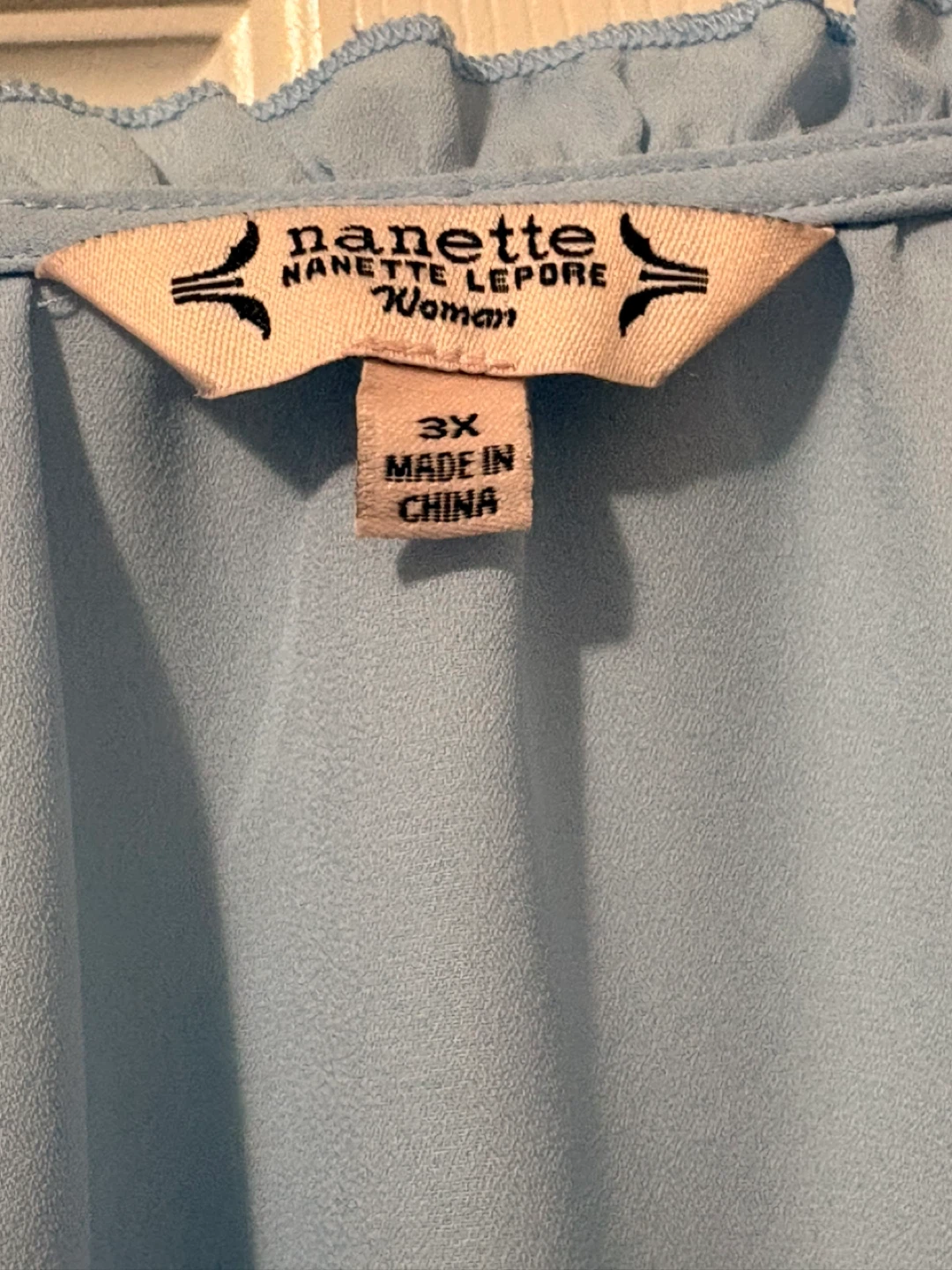 Nanette Lepore Woman Blue Ruffle Sleeve Blouse - Size 3X - photo 3
