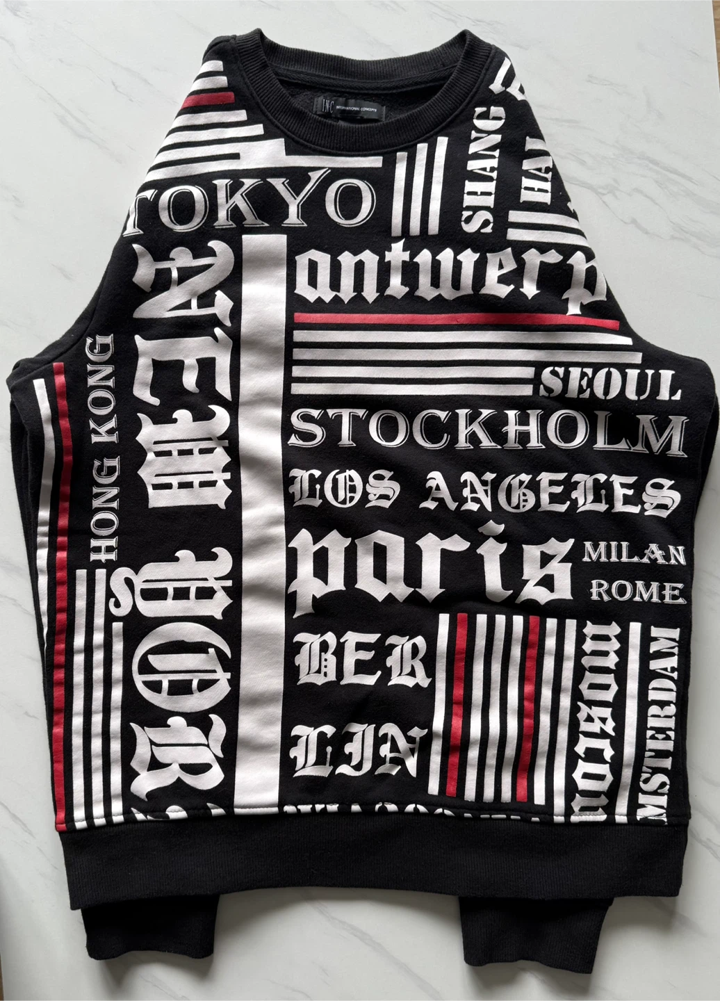 INC International Concepts Black Graphic Crewneck Sweatshirt - photo 2