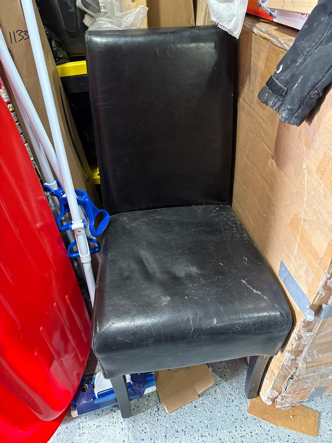Black Faux Leather Dining Chair